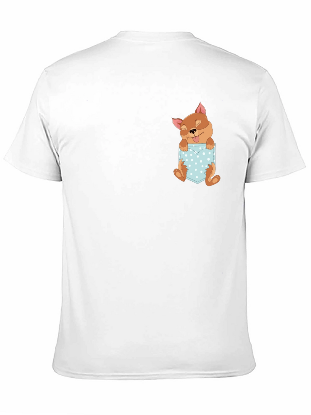 Cute Dog Pocket Tee - Stylish Graphic T-Shirt