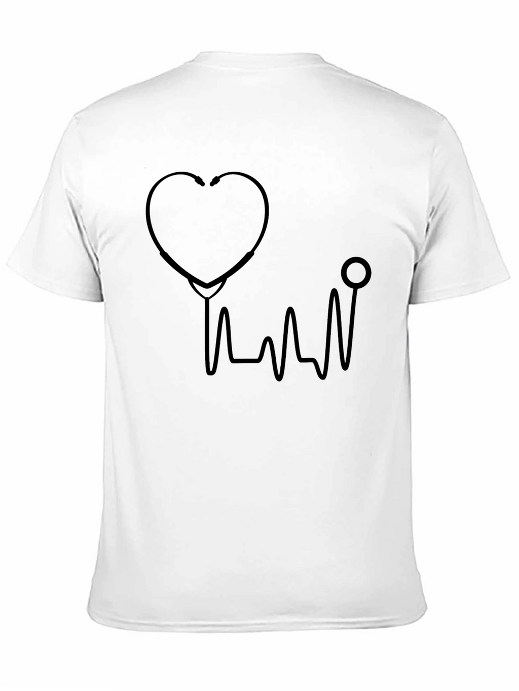 Heartbeat Stethoscope Graphic Tee - Black