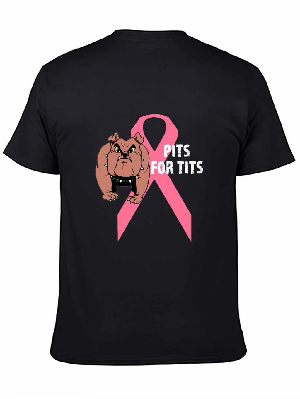 Pits For Tits T-Shirt: Bulldog Breast Cancer Awareness