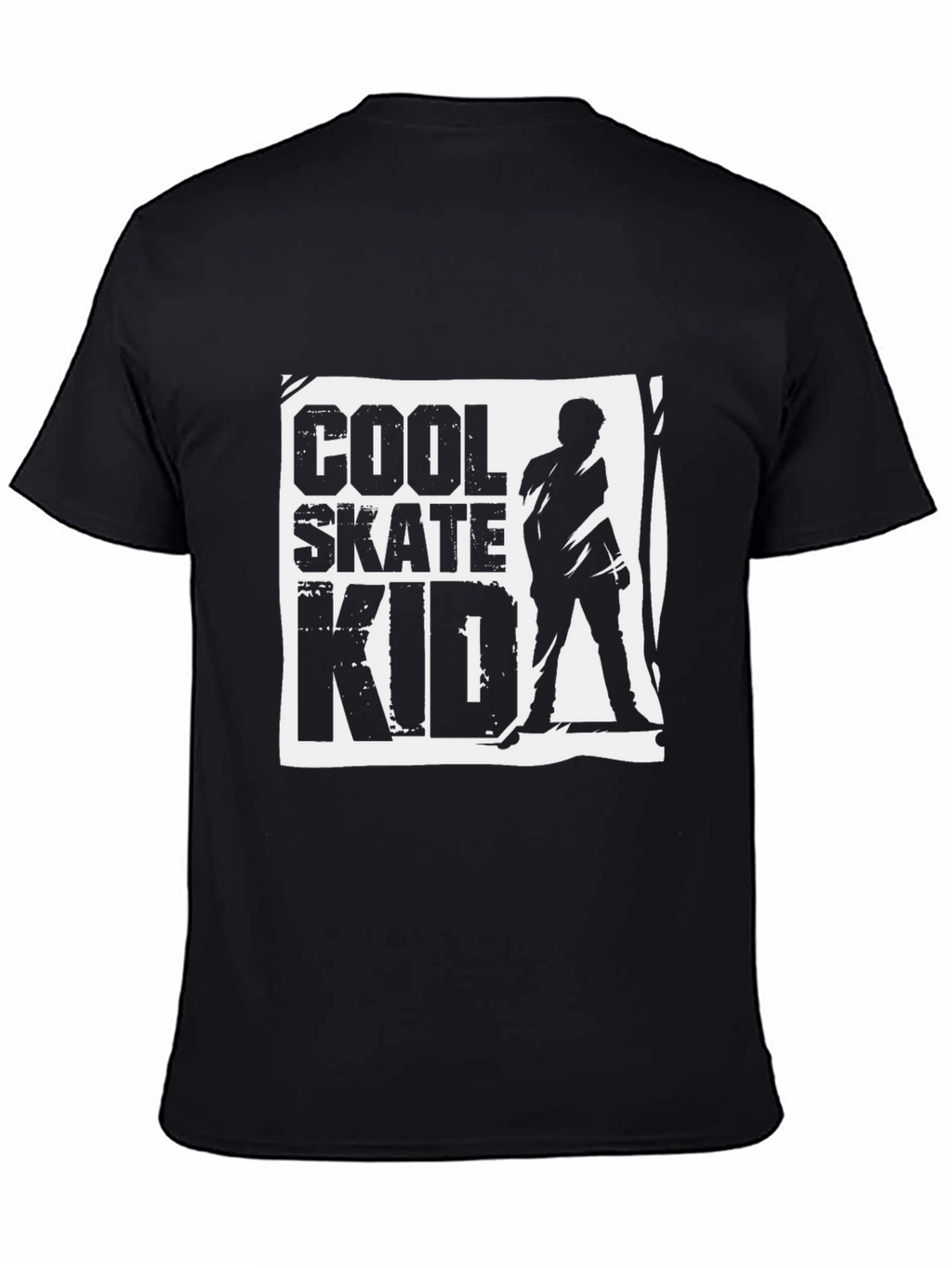 Cool Skate Kid Graphic Black T-Shirt