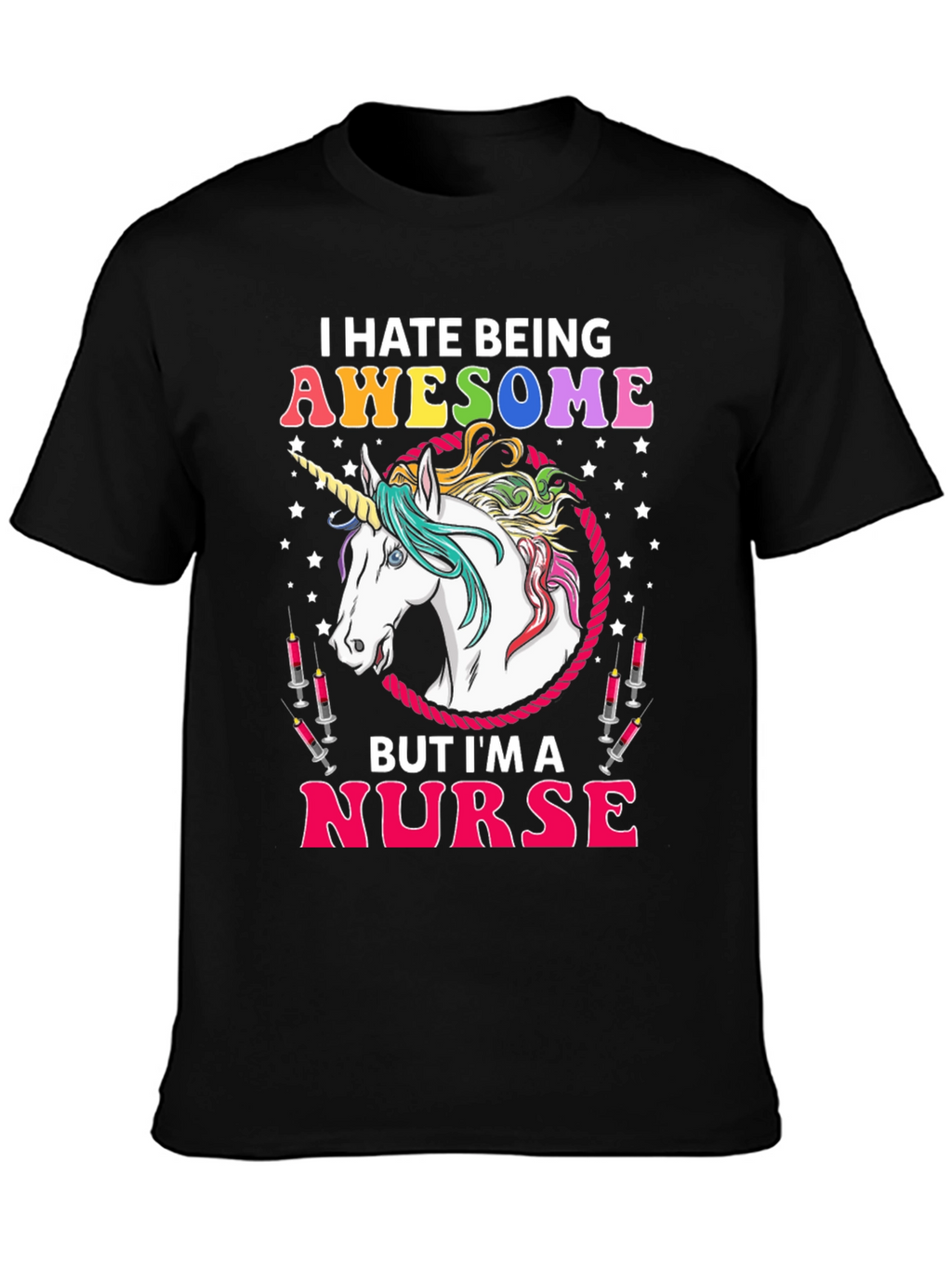 Awesome Nurse Unicorn Graphic T-Shirt