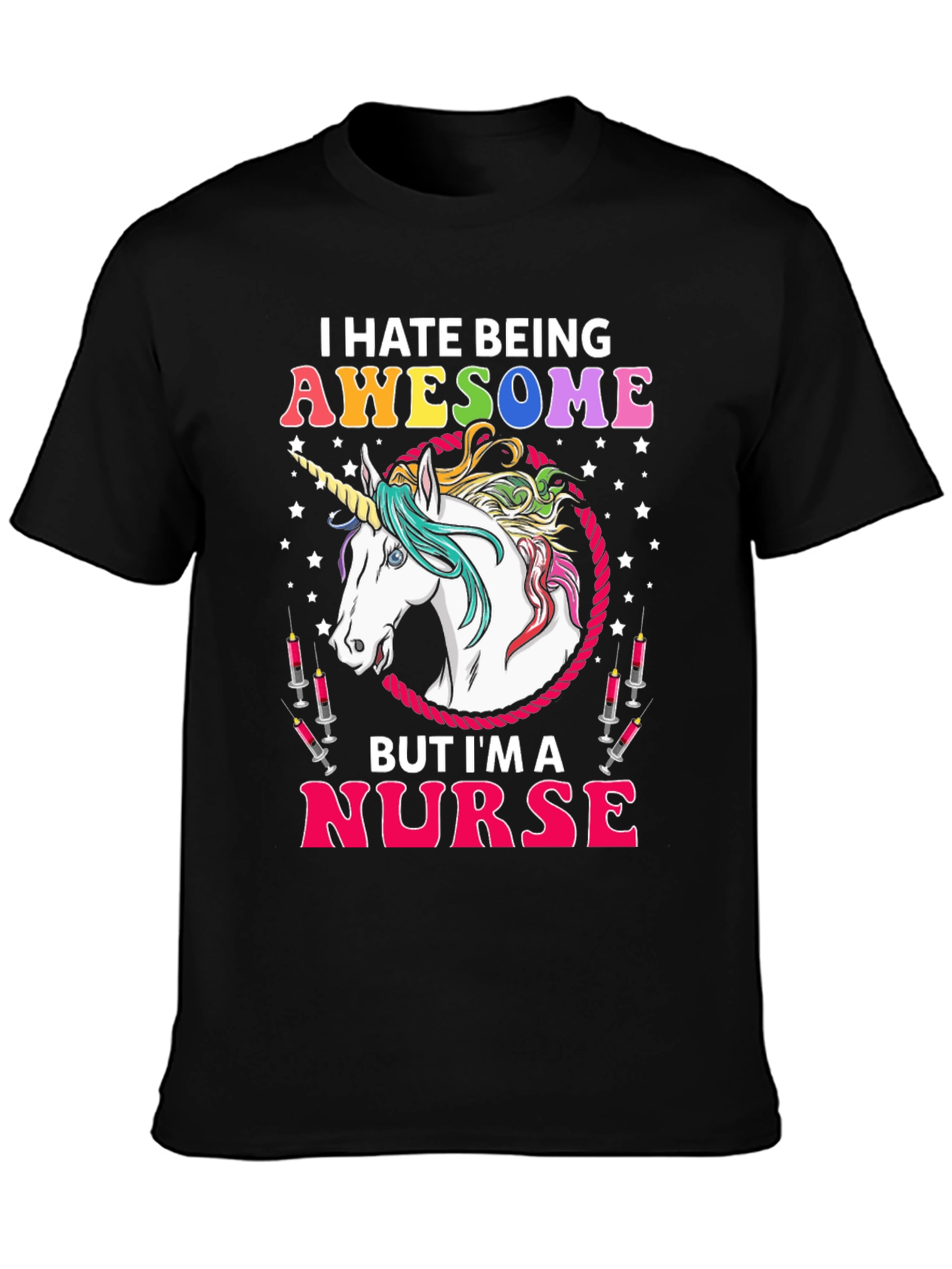 Awesome Nurse Unicorn Graphic T-Shirt