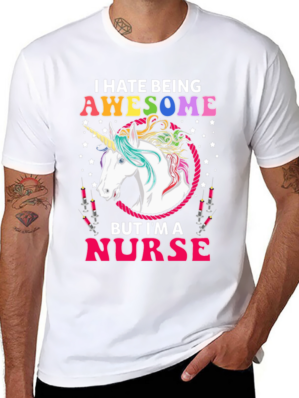 Awesome Nurse Unicorn Graphic T-Shirt