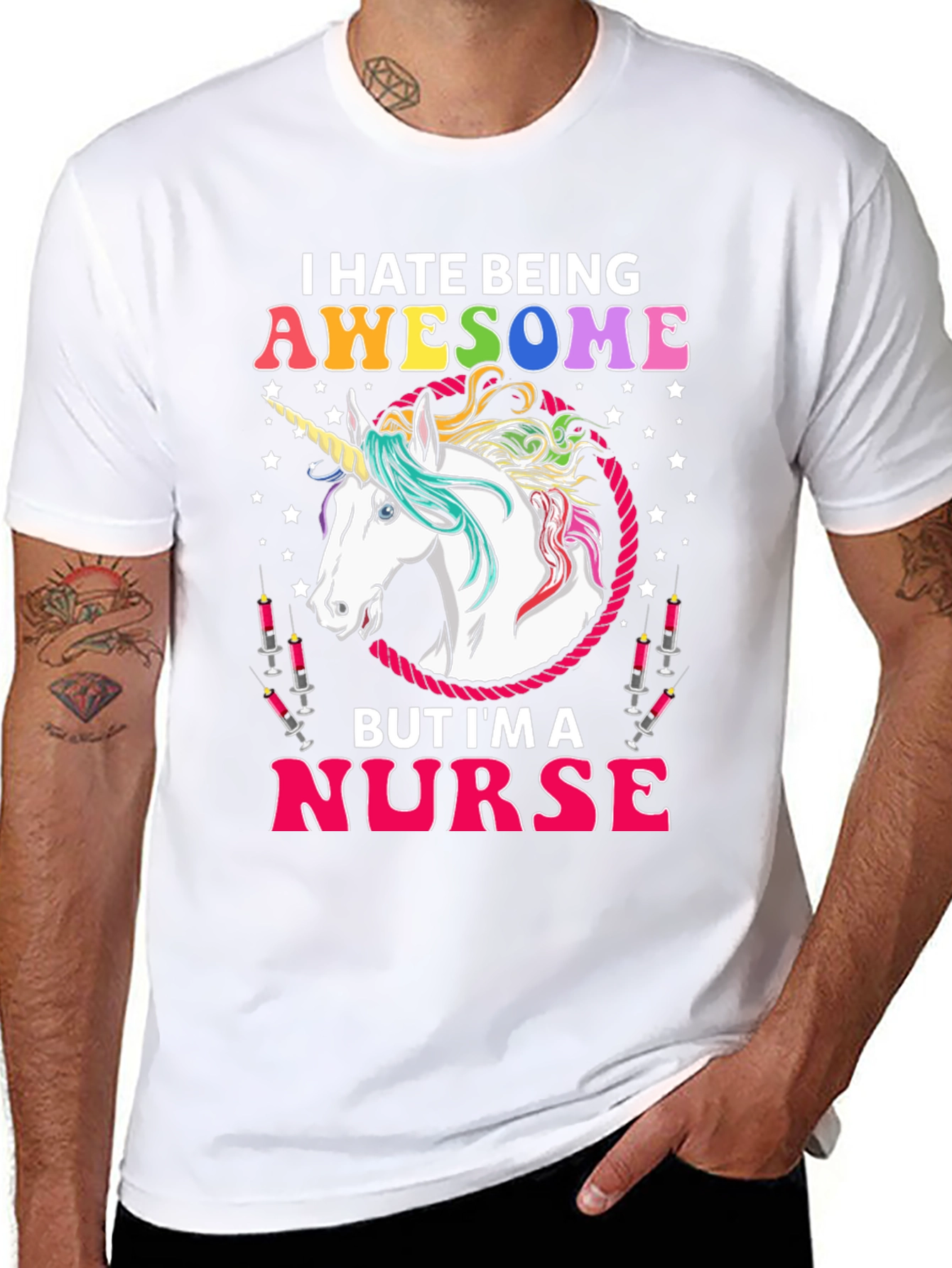 Awesome Nurse Unicorn Graphic T-Shirt