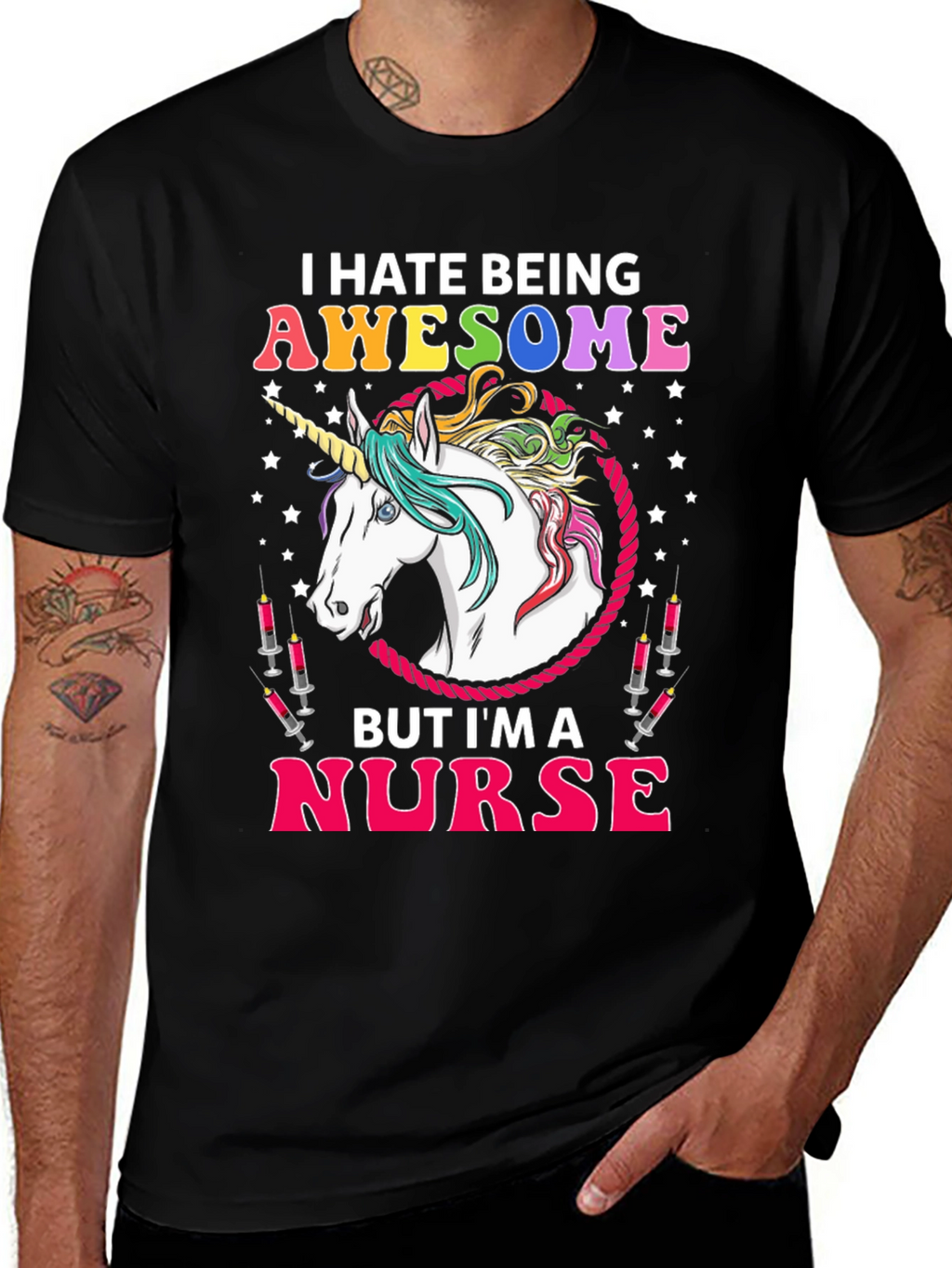 Awesome Nurse Unicorn Graphic T-Shirt