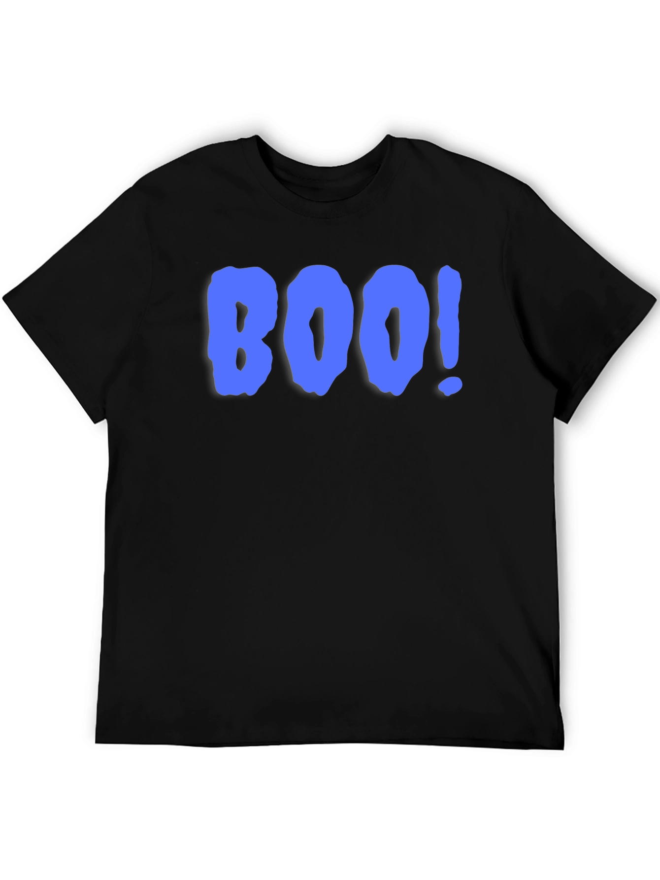 Boo! Graphic Print T-Shirt - Black Crew Neck Tee