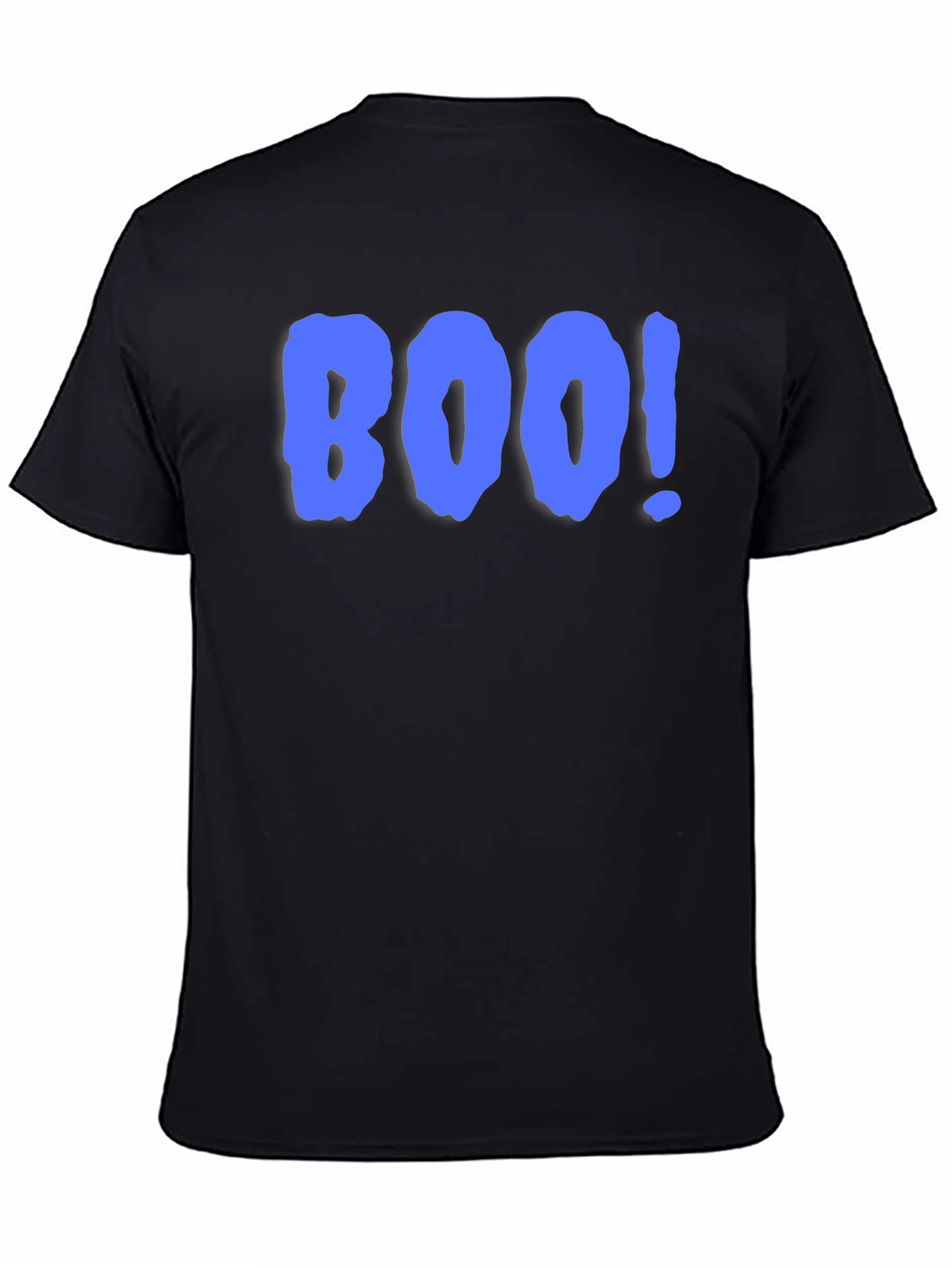 Boo! Graphic Print T-Shirt - Black Crew Neck Tee