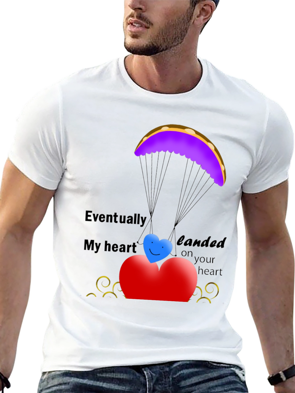 Heart Landing T-Shirt - Romantic Love Design
