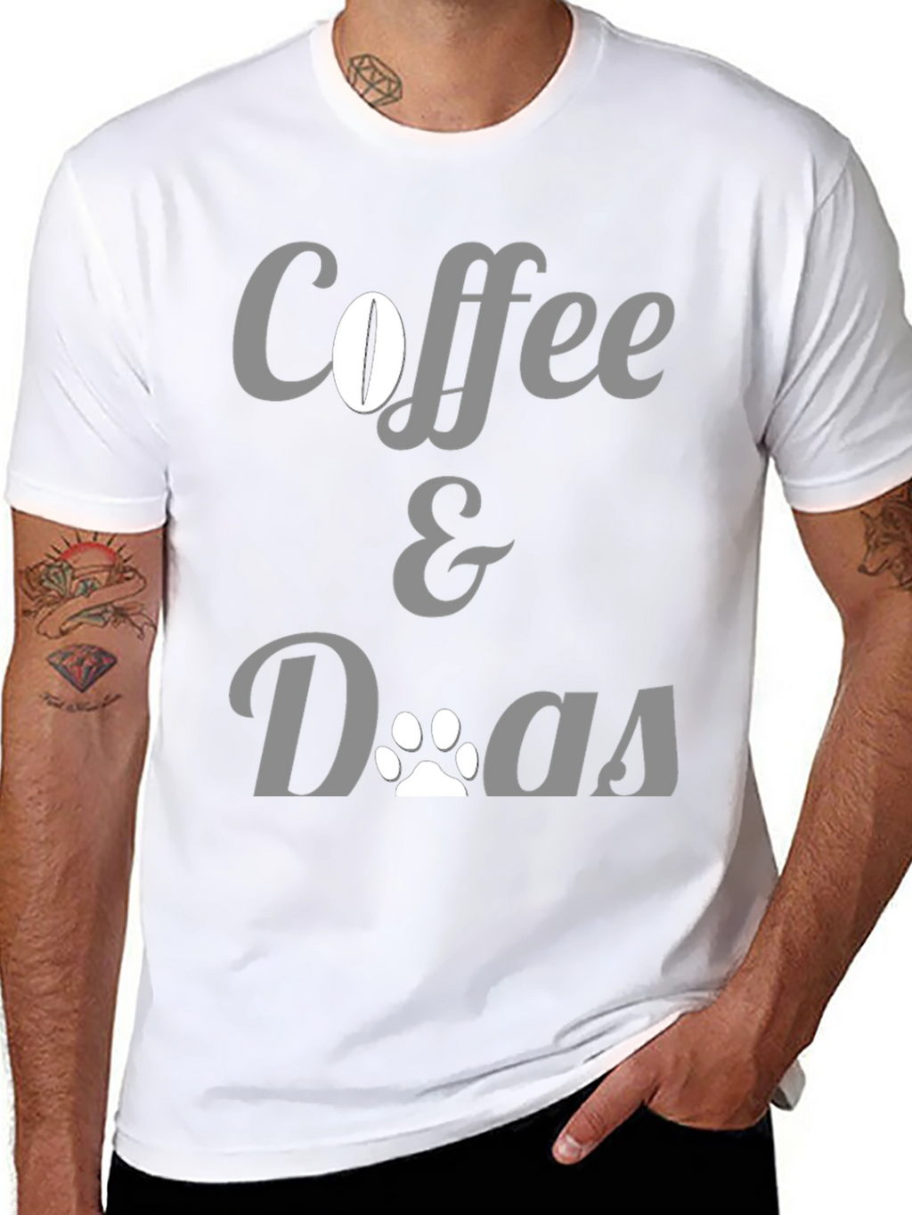 Coffee & Dogs Graphic Tee - Unisex Black T-Shirt
