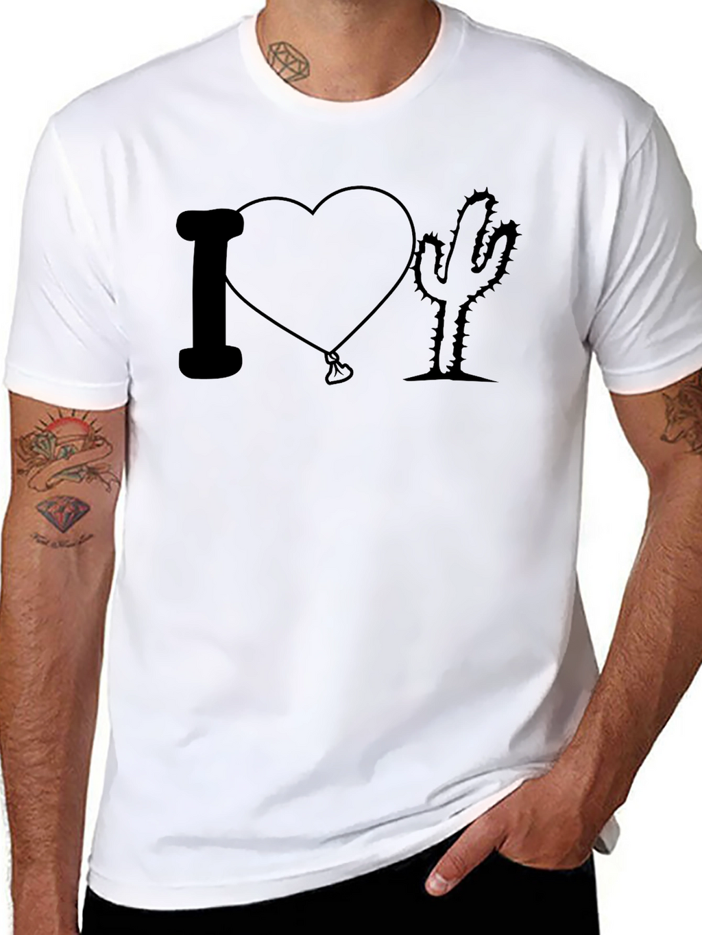I Heart Cactus T-Shirt - Unisex Black Tee