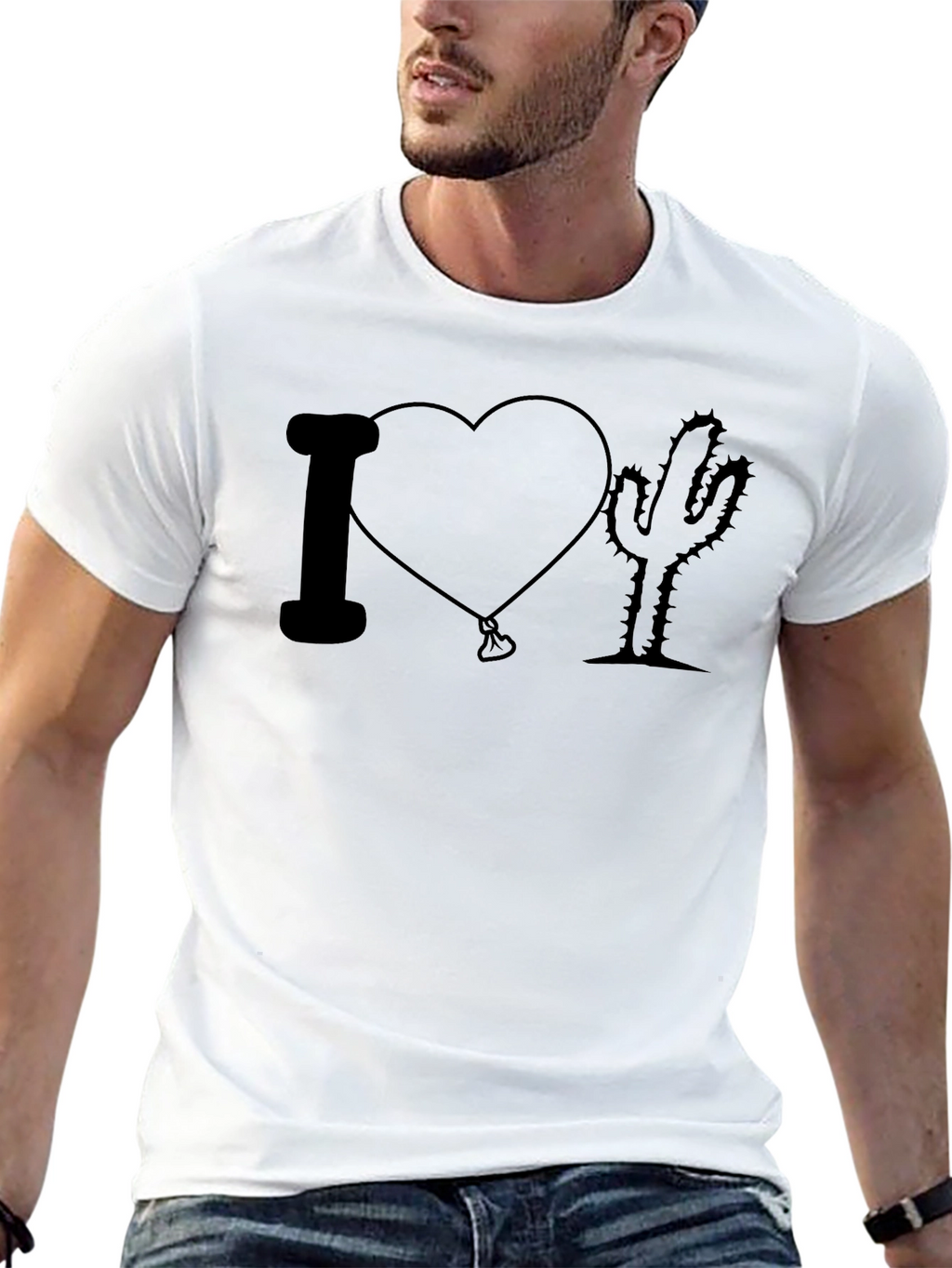 I Heart Cactus T-Shirt - Unisex Black Tee