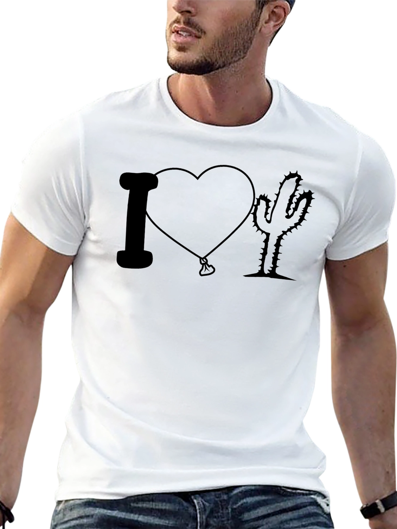 I Heart Cactus T-Shirt - Unisex Black Tee