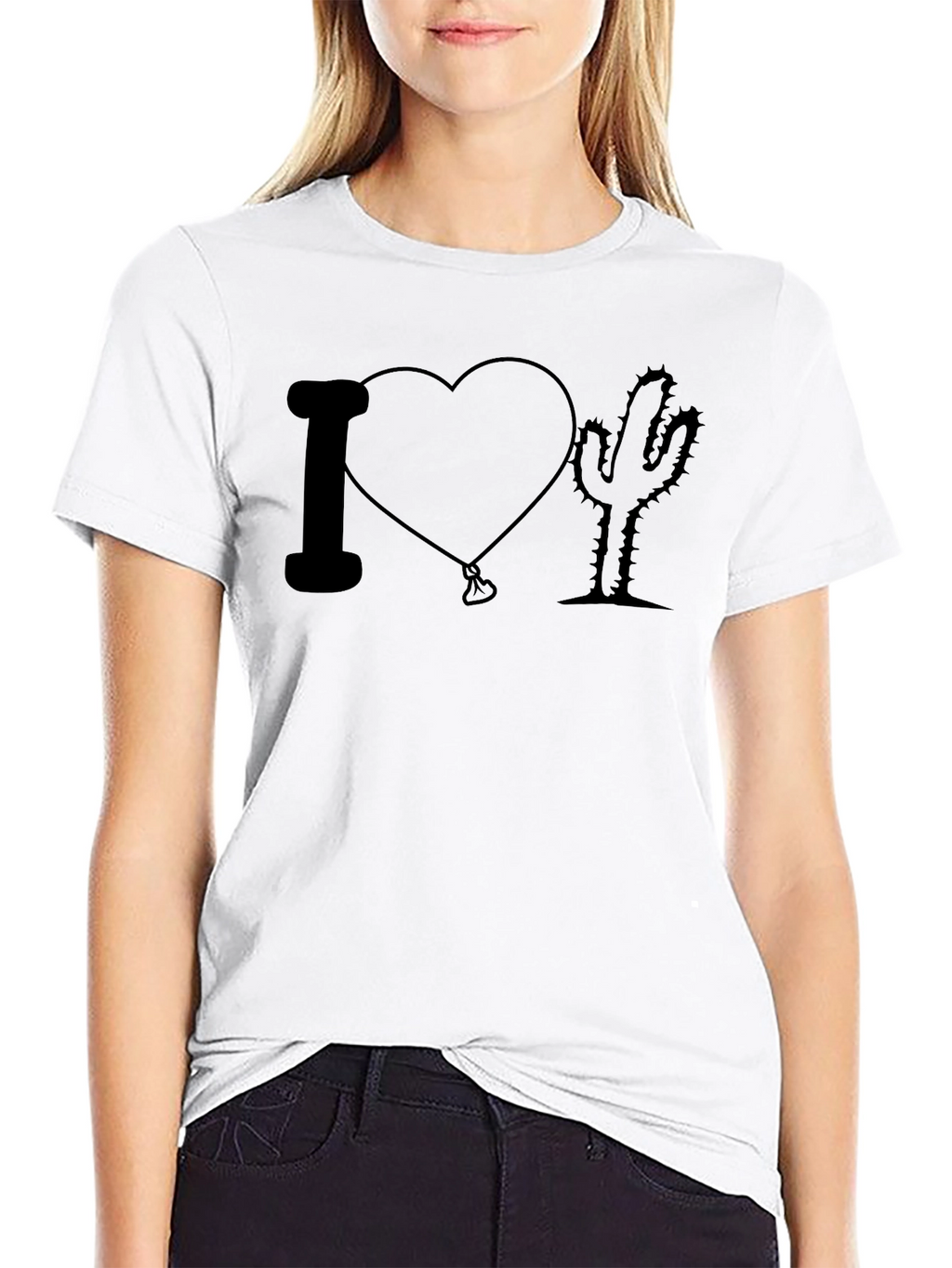 I Heart Cactus T-Shirt - Unisex Black Tee