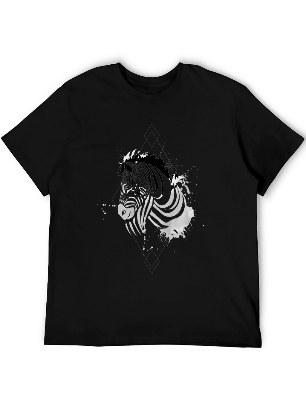 Zebra Graphic Print Black T-Shirt