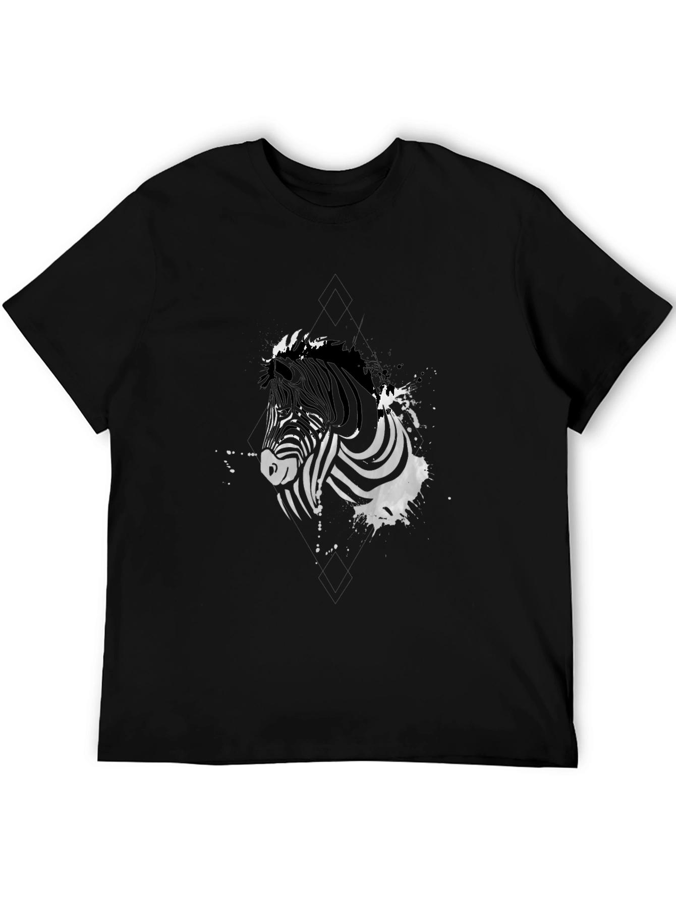 Zebra Graphic Print Black T-Shirt