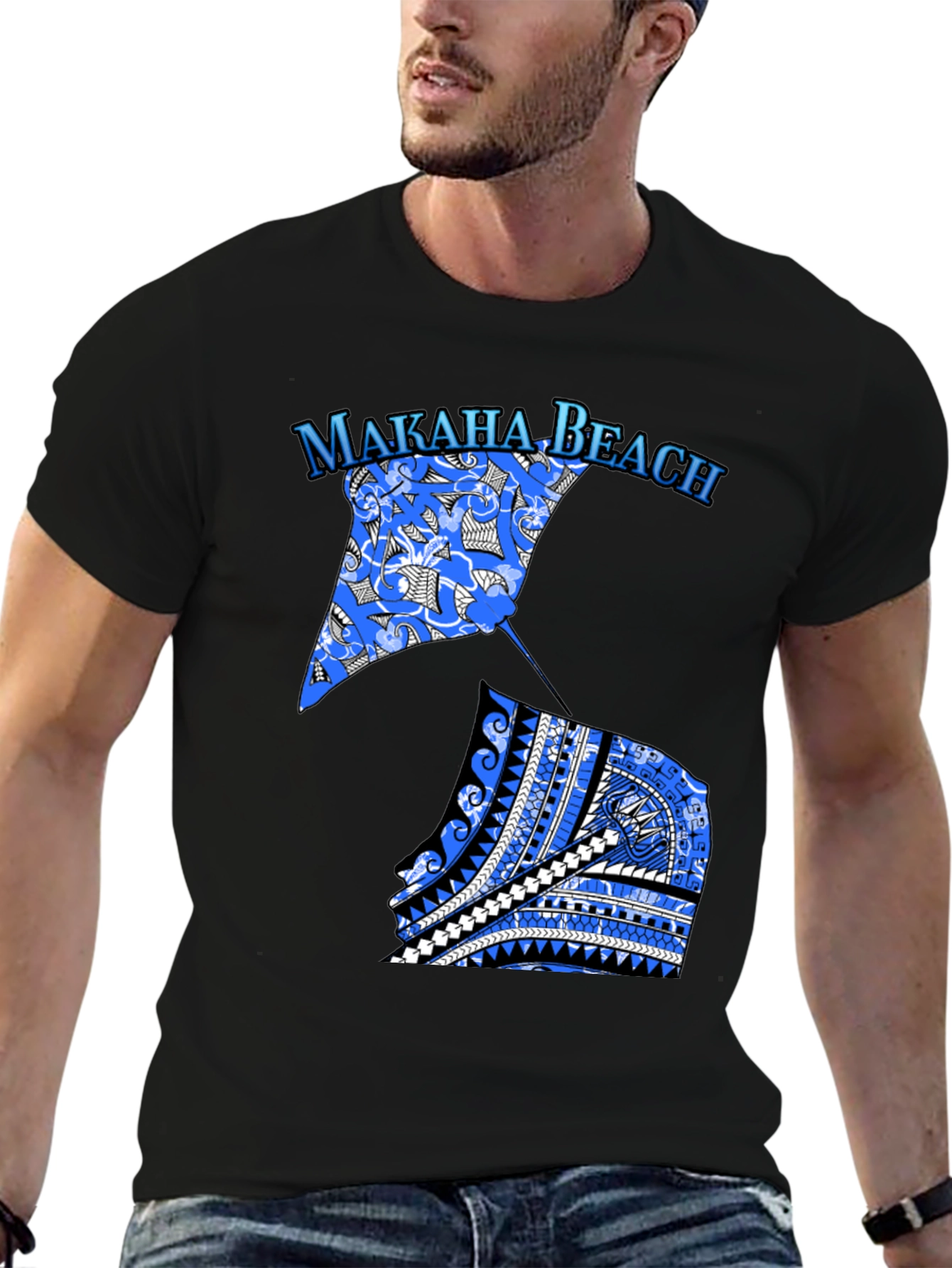 Makaha Beach Stingray T-Shirt - Black