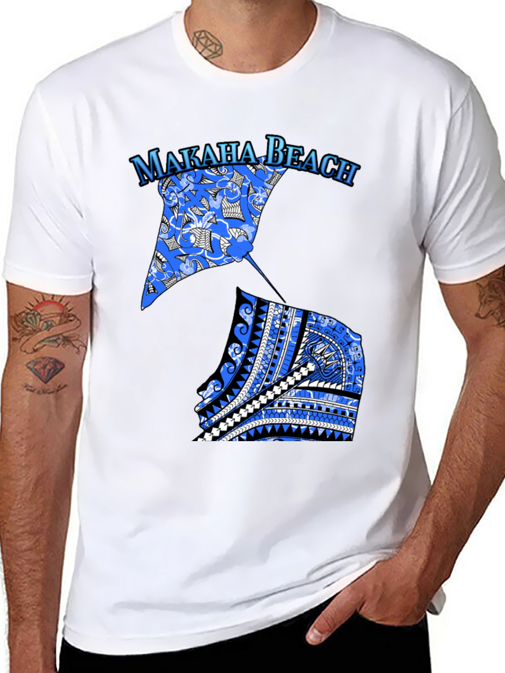 Makaha Beach Stingray T-Shirt - Black