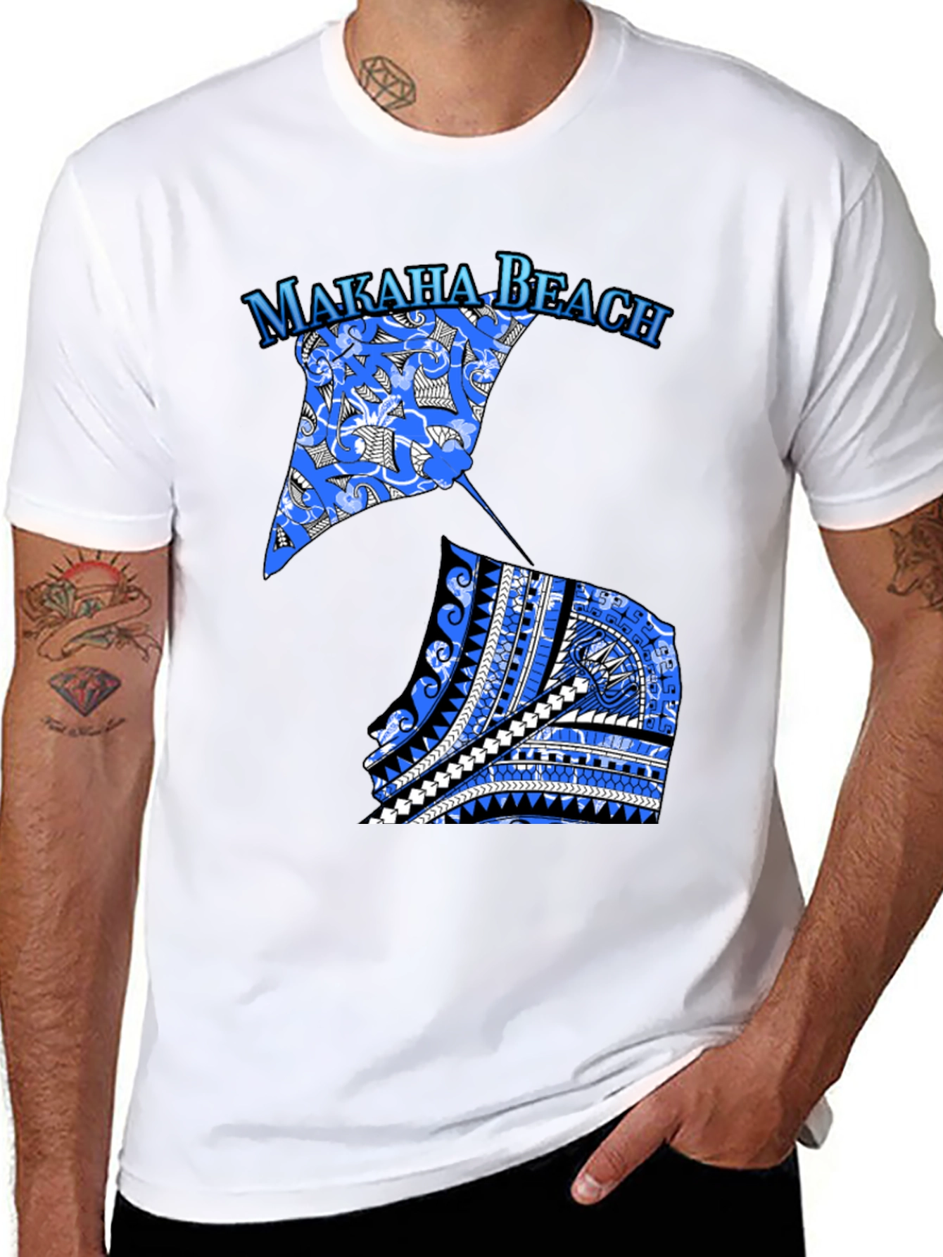 Makaha Beach Stingray T-Shirt - Black