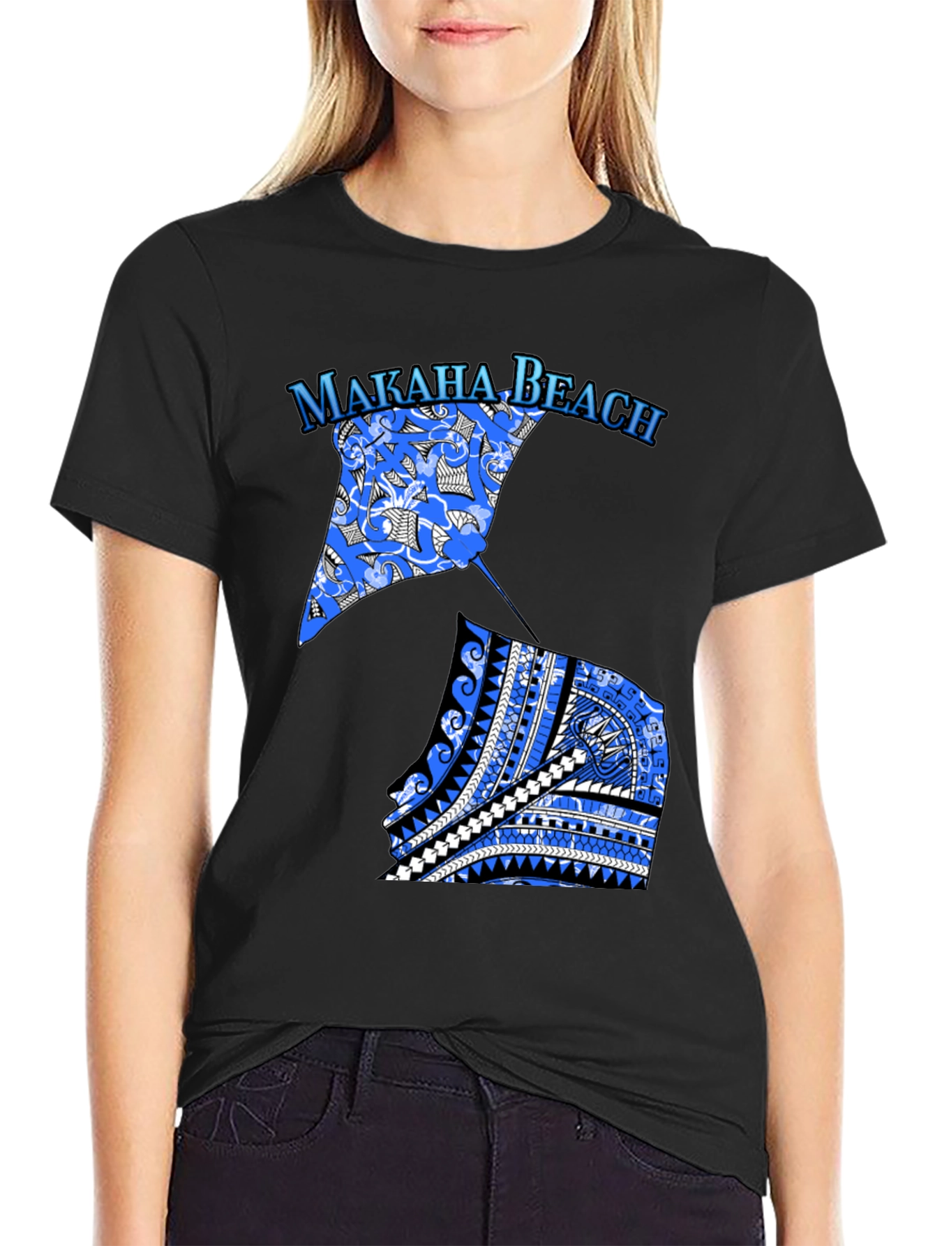 Makaha Beach Stingray T-Shirt - Black
