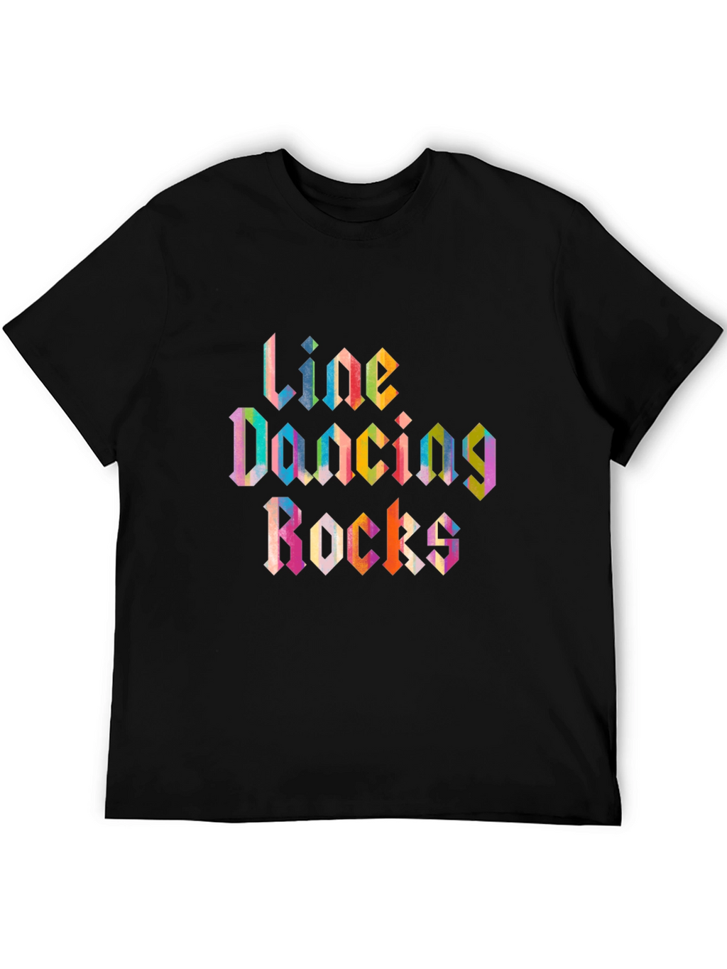Line Dancing Rocks Graphic Tee - Black Cotton Shirt