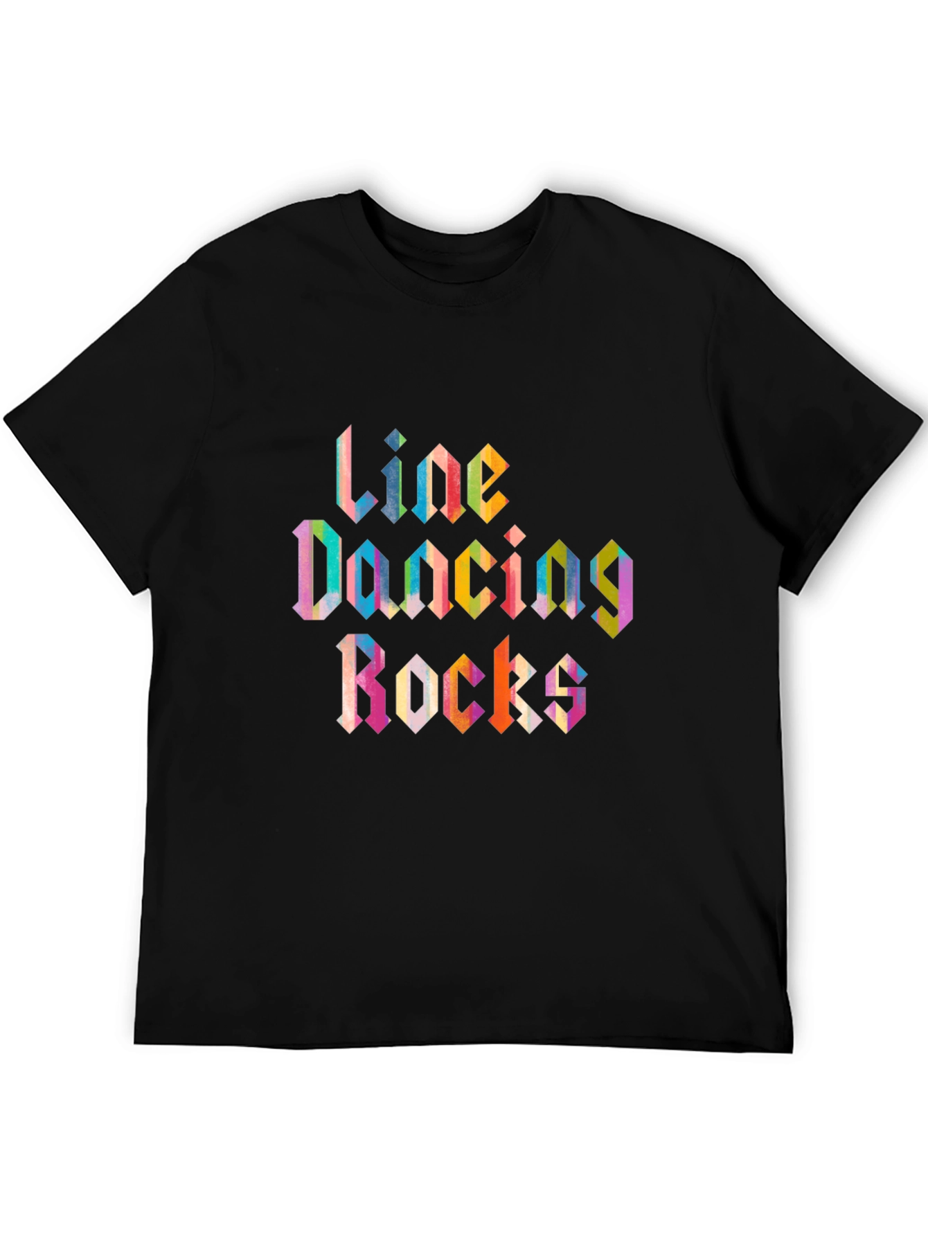 Line Dancing Rocks Graphic Tee - Black Cotton Shirt
