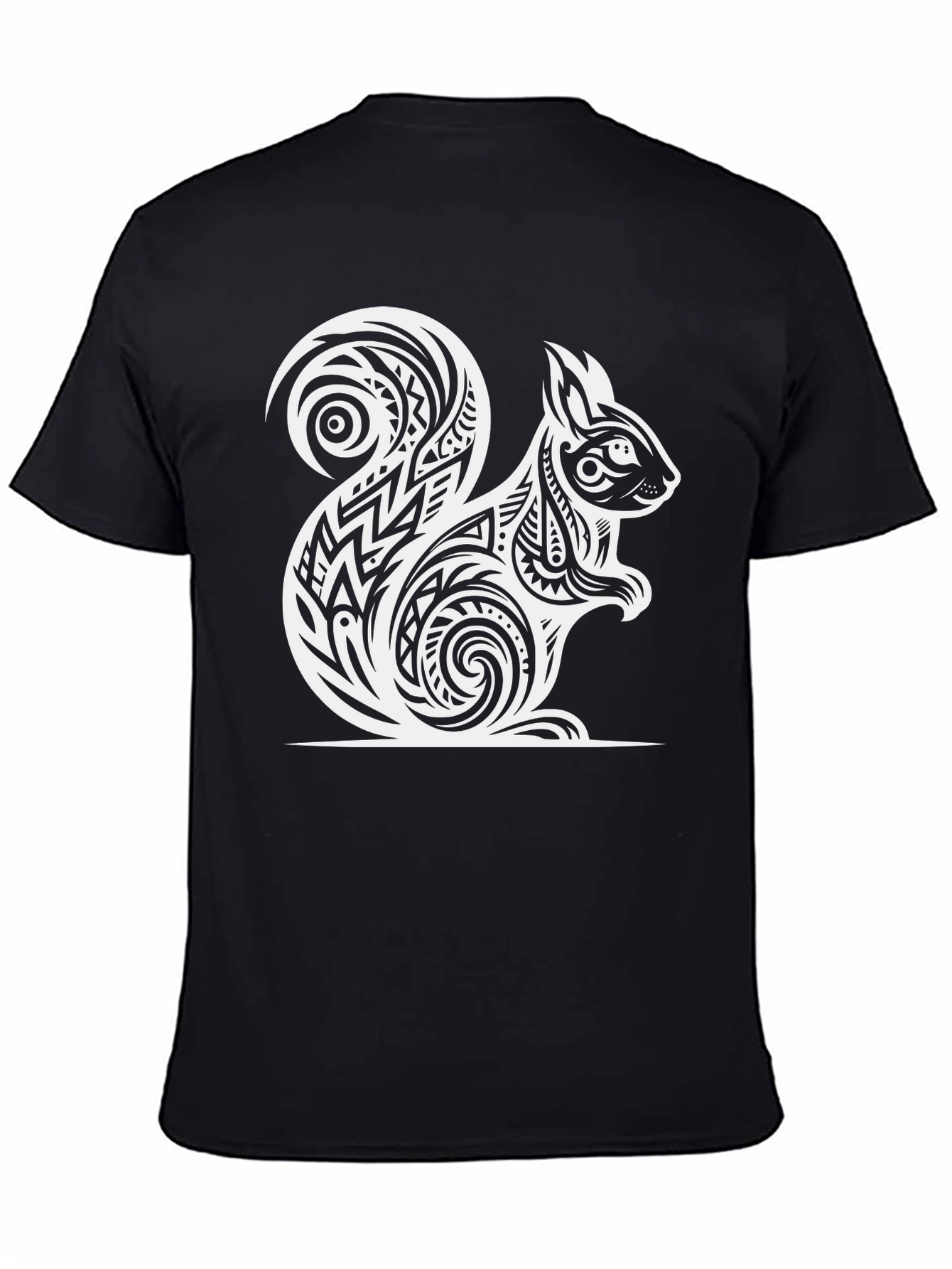 Tribal Squirrel Graphic Tee - Black