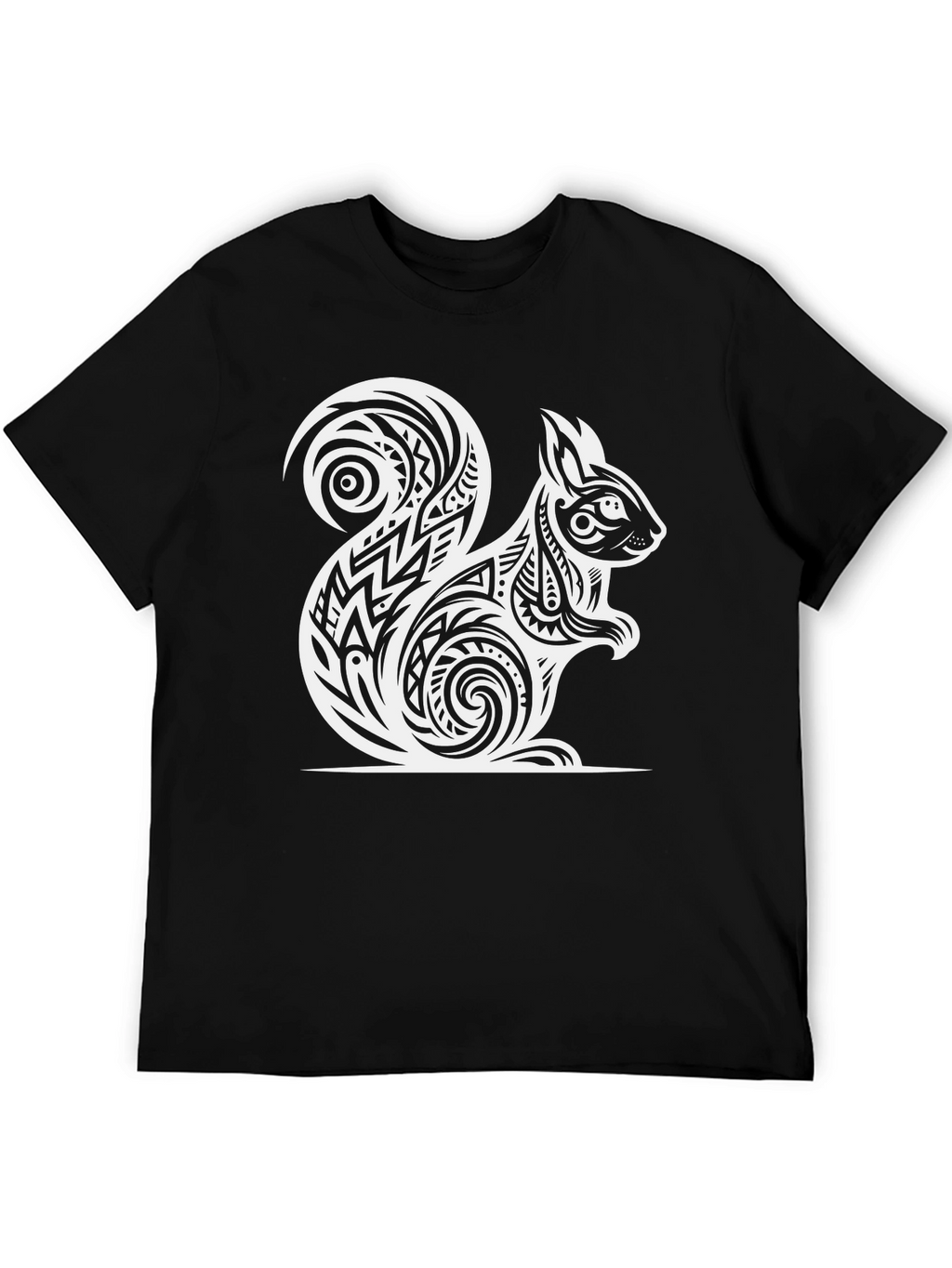 Tribal Squirrel Graphic Tee - Black