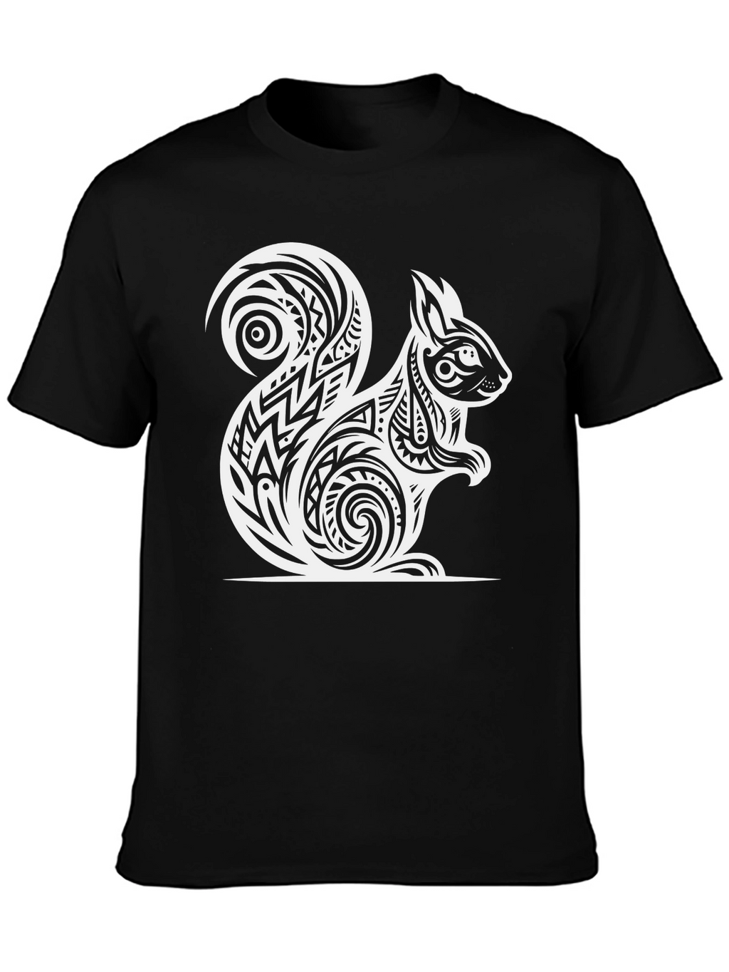 Tribal Squirrel Graphic Tee - Black