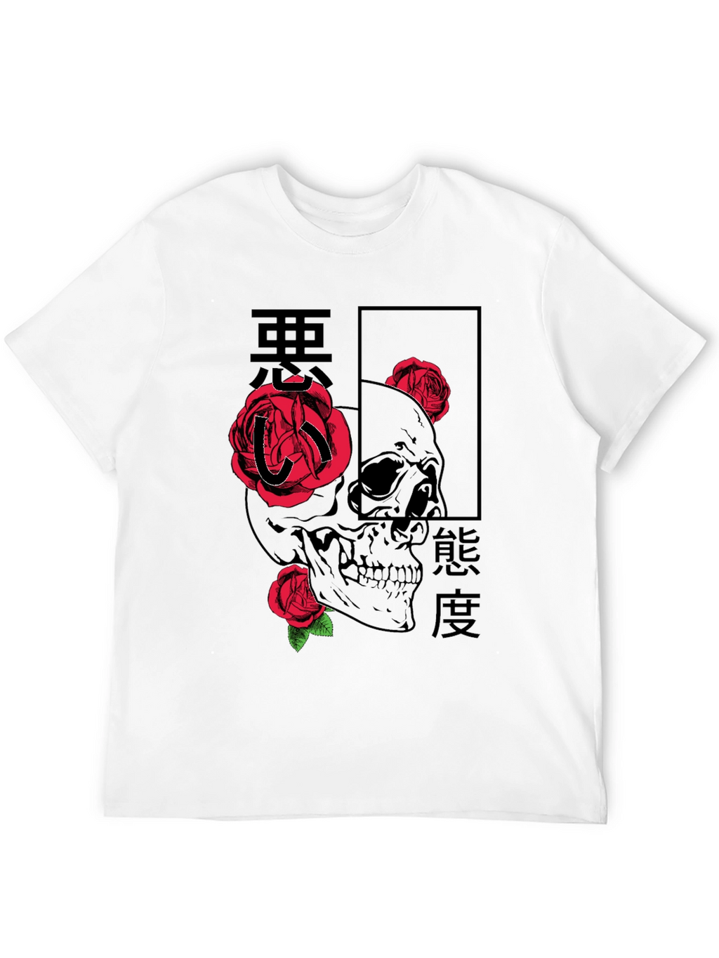 Skull & Roses Graphic Tee - Edgy Style