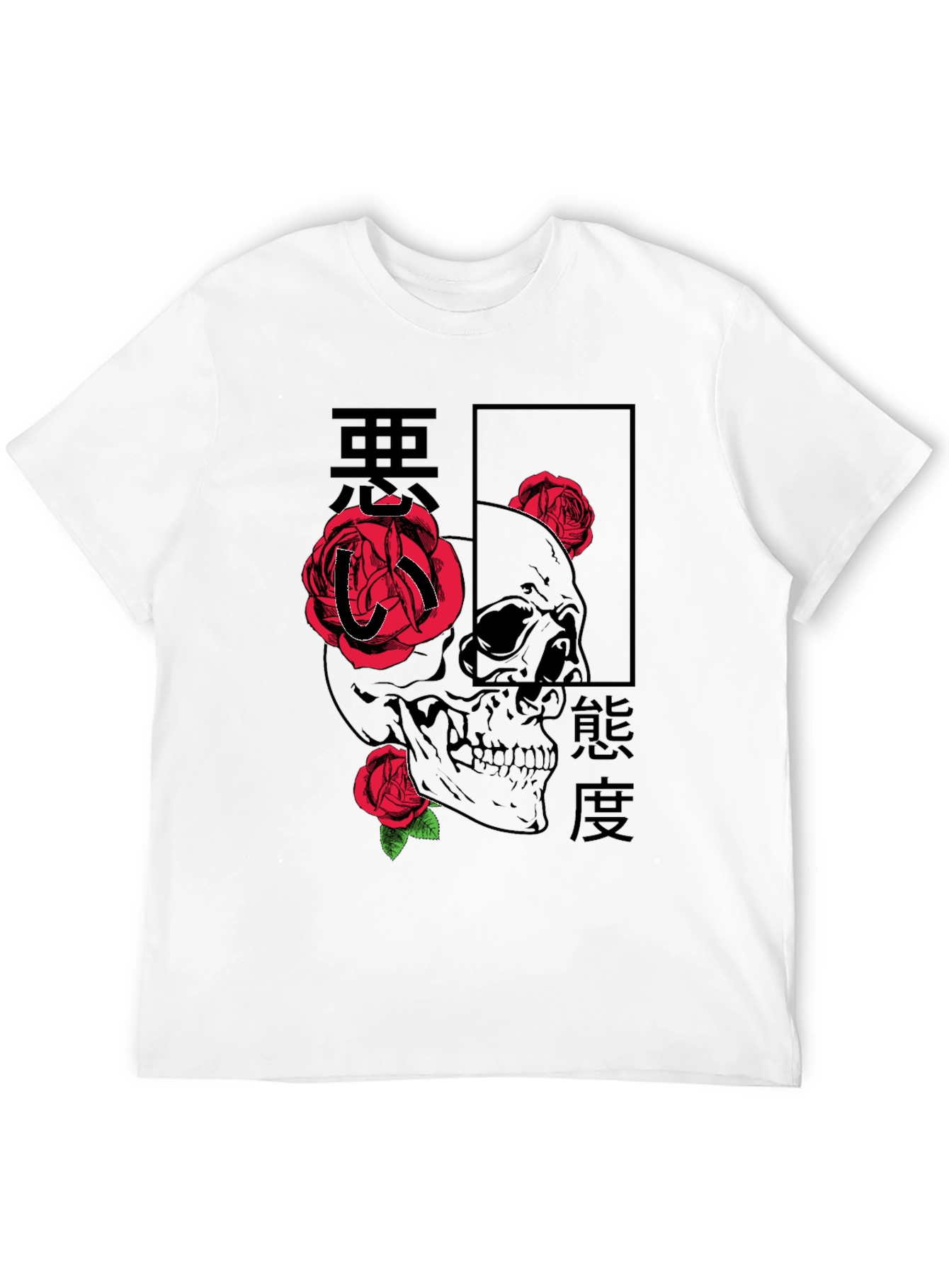 Skull & Roses Graphic Tee - Edgy Style