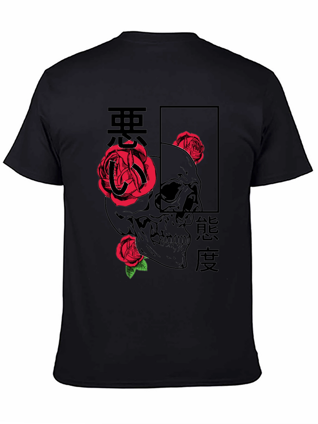 Skull & Roses Graphic Tee - Edgy Style