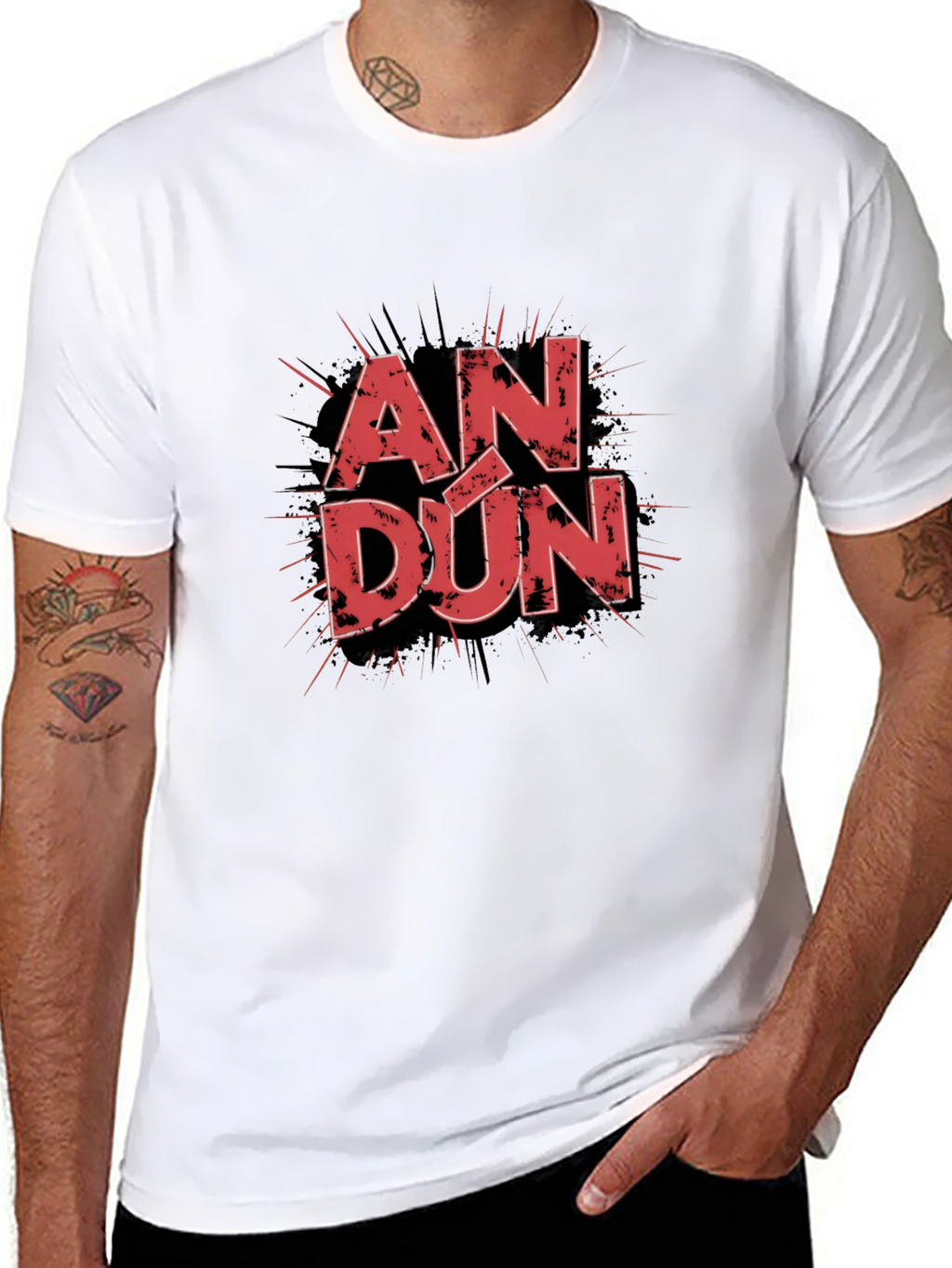 AN DÚN Graphic T-Shirt - Stylish Black Tee