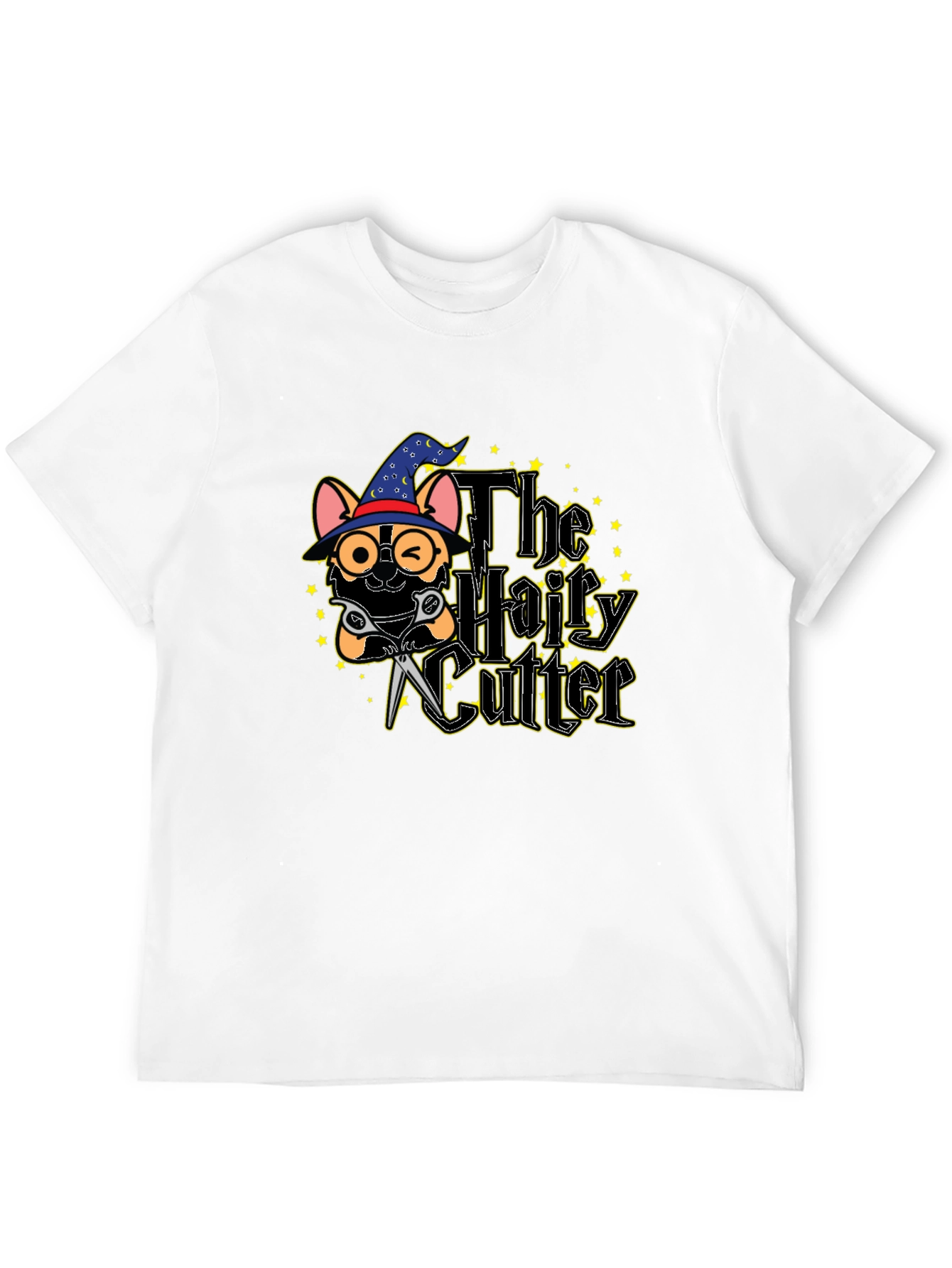 The Hairy Cutter T-Shirt: Wizard Dog Barber Tee