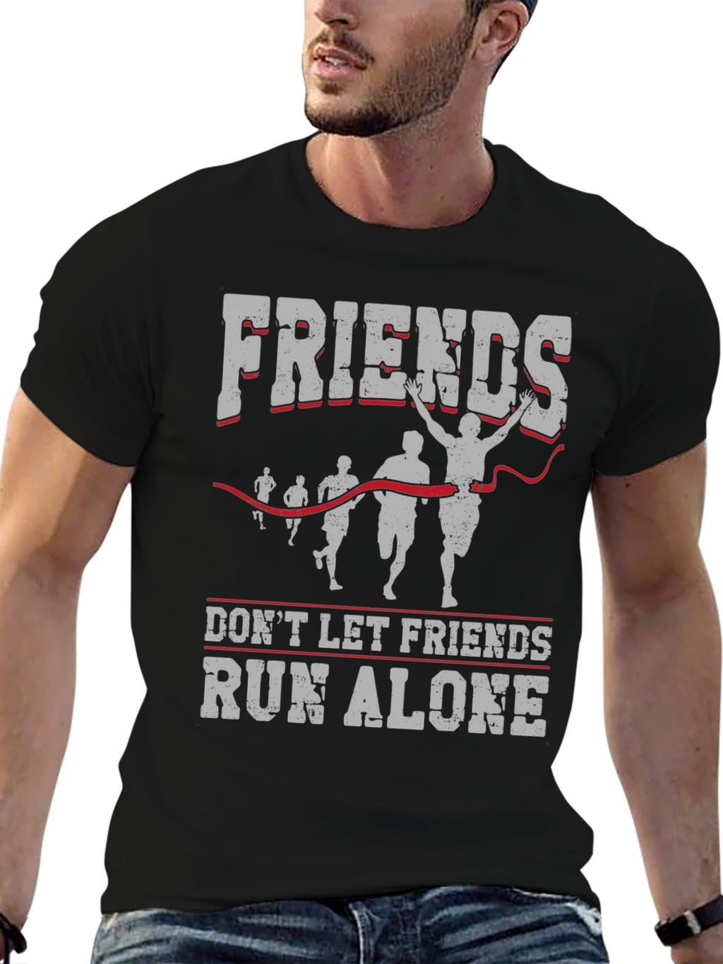 Friends Run Alone T-Shirt - Running Team Apparel