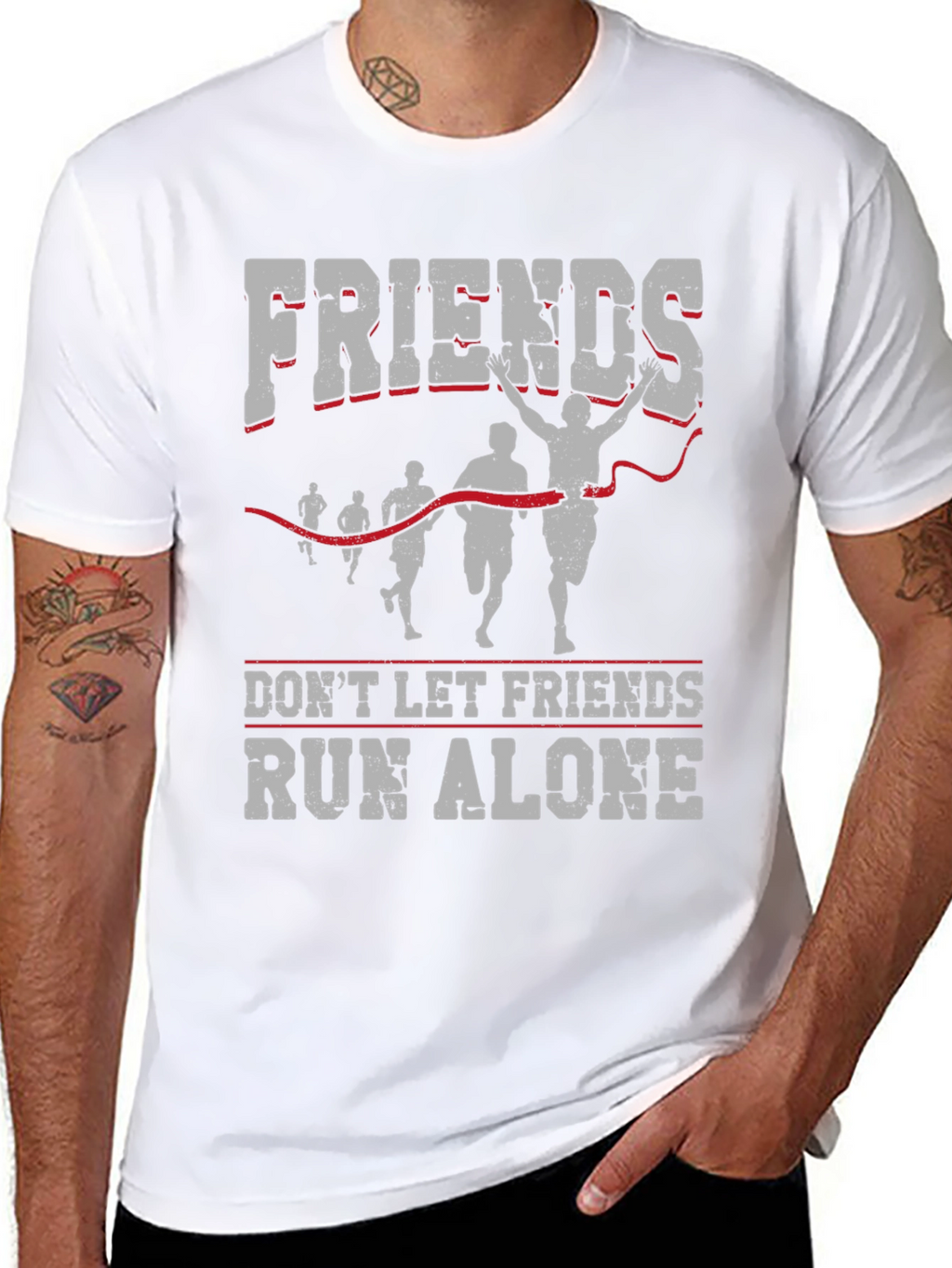 Friends Run Alone T-Shirt - Running Team Apparel