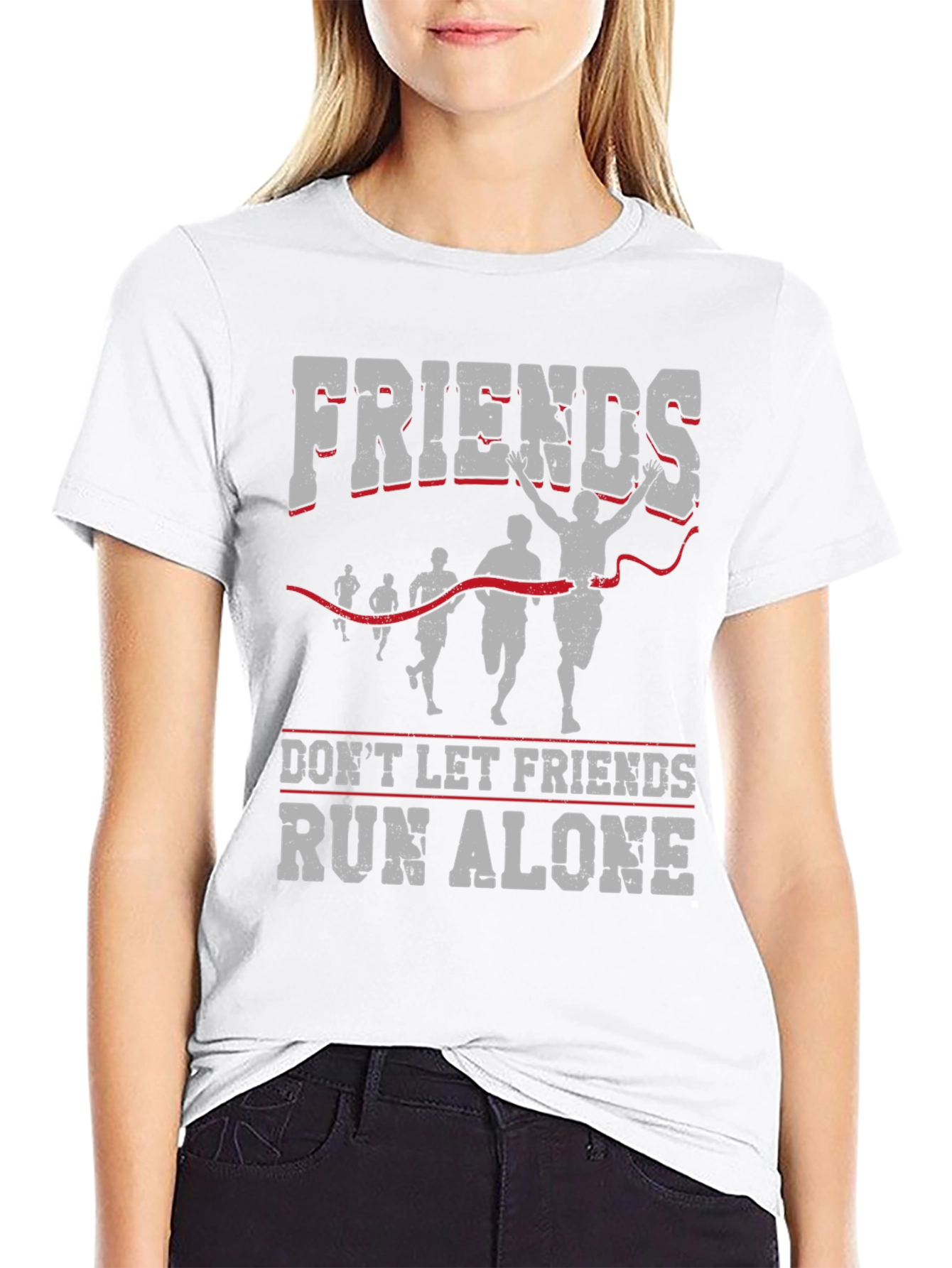 Friends Run Alone T-Shirt - Running Team Apparel