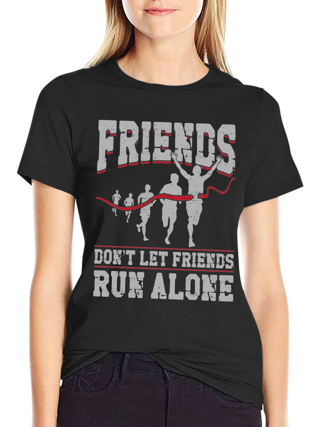 Friends Run Alone T-Shirt - Running Team Apparel
