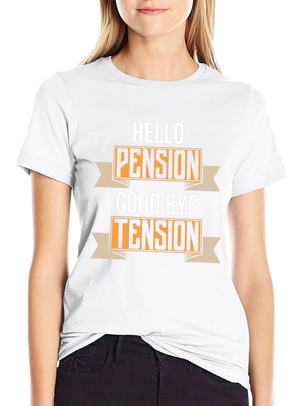 Hello Pension Goodbye Tension Black Graphic T-Shirt