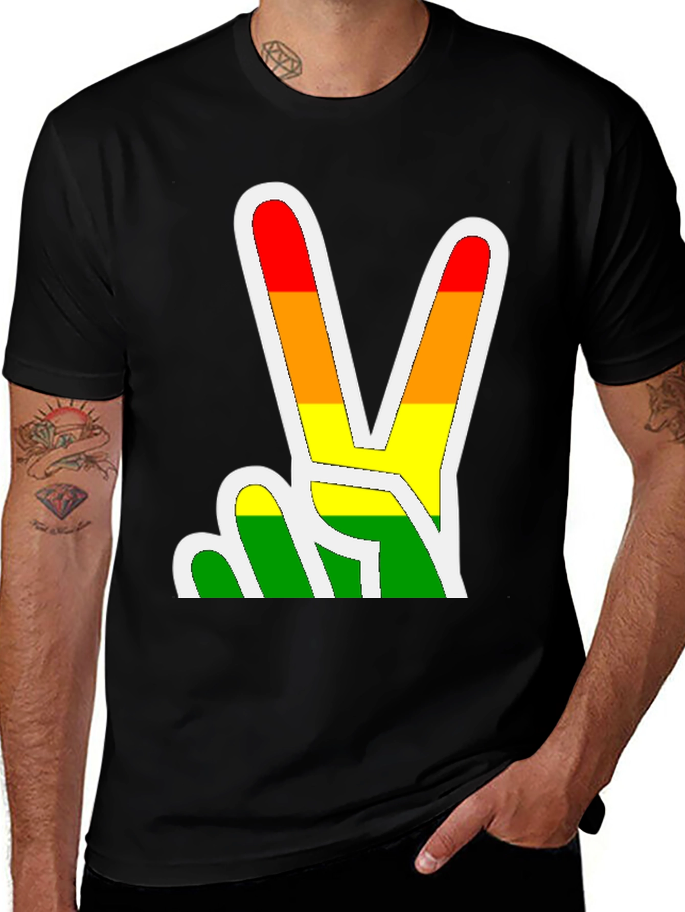 Rainbow Peace Sign Graphic Tee