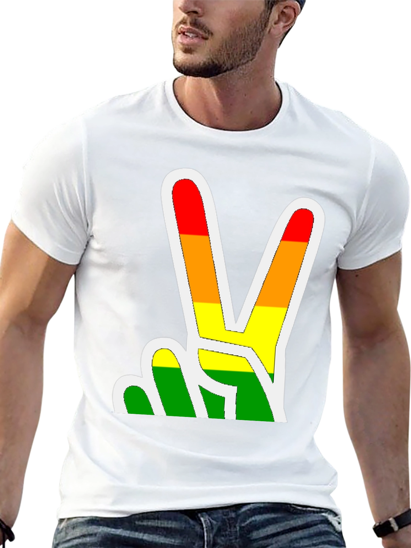 Rainbow Peace Sign Graphic Tee