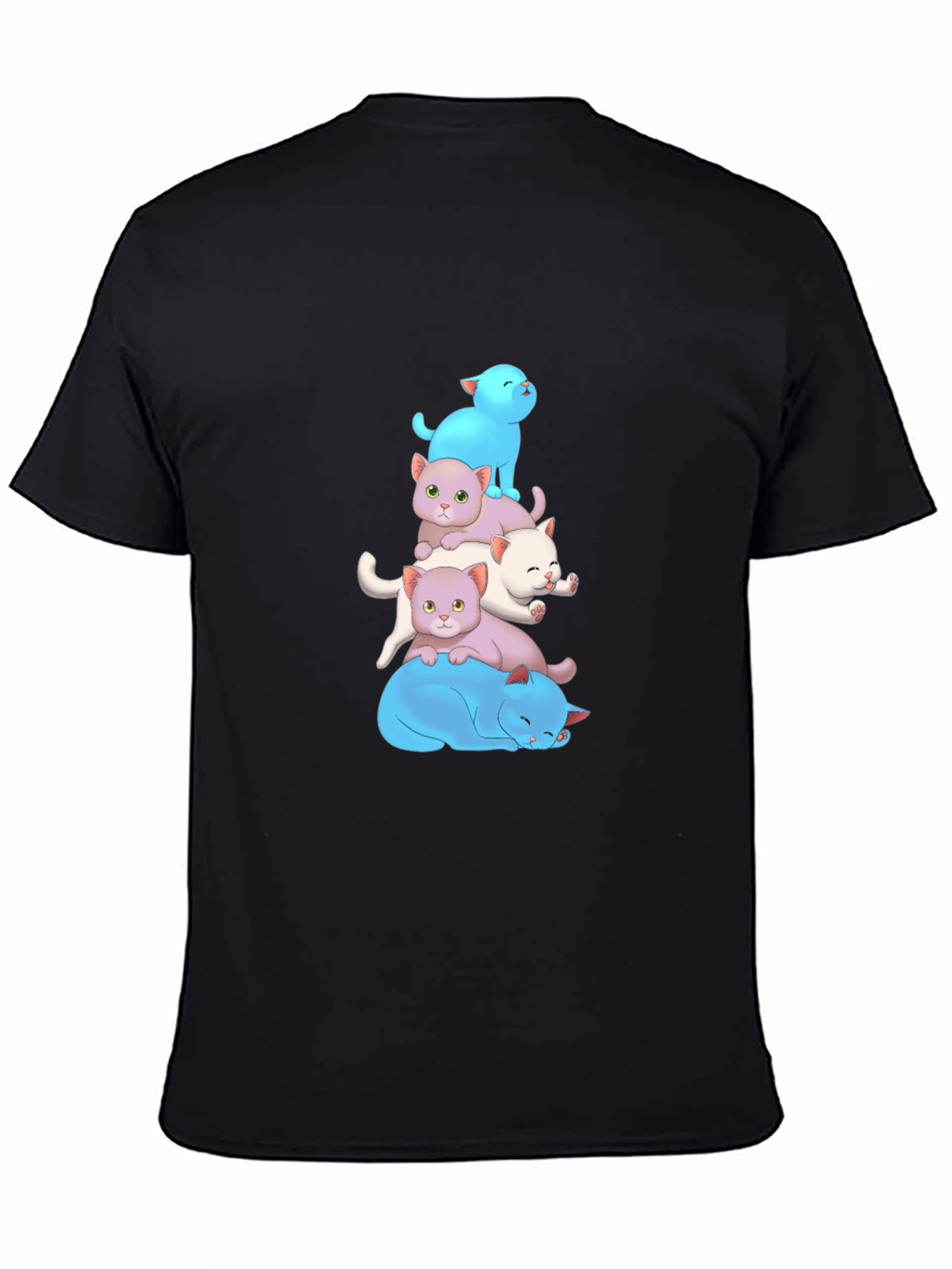 Cute Cats Stacked T-Shirt - Soft Cotton Blend