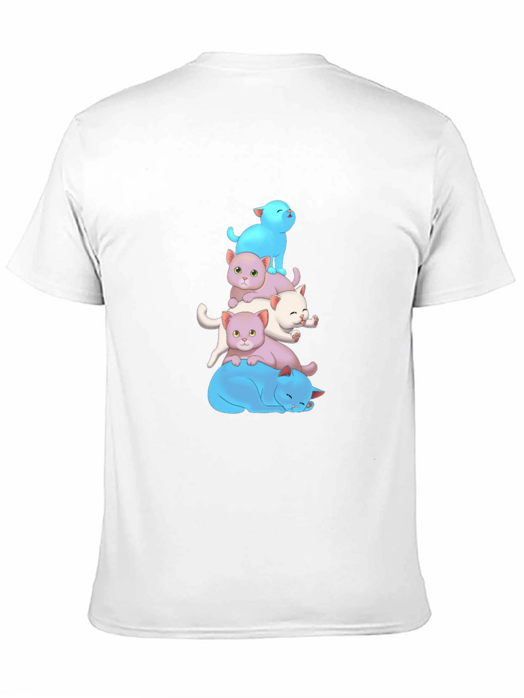 Cute Cats Stacked T-Shirt - Soft Cotton Blend