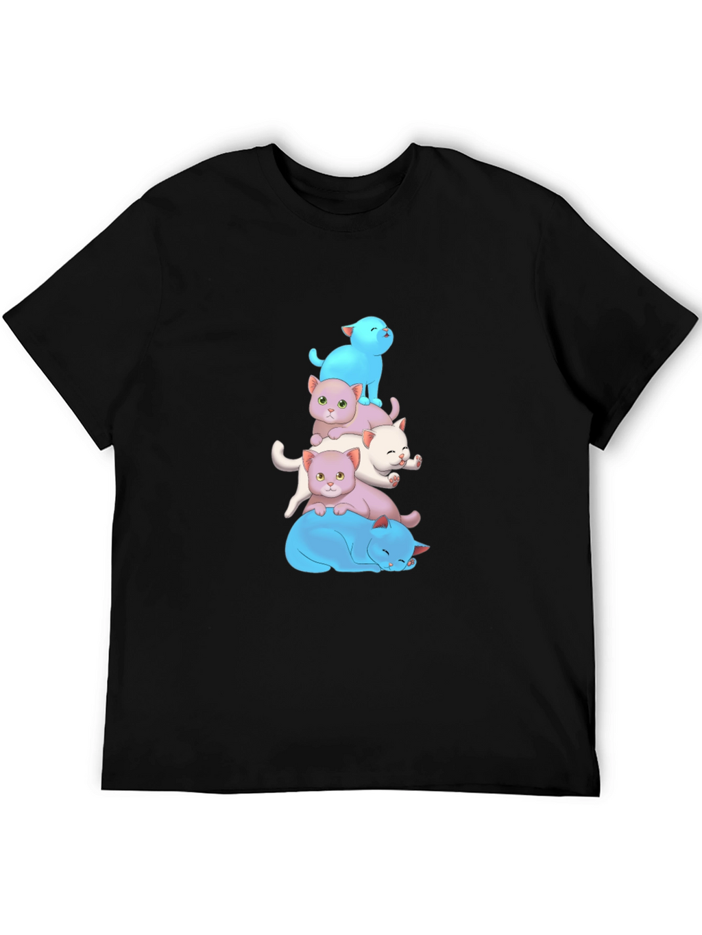 Cute Cats Stacked T-Shirt - Soft Cotton Blend