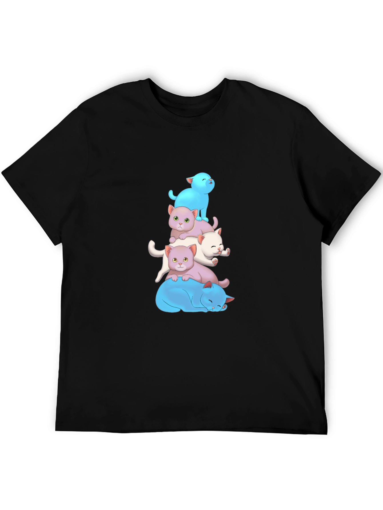 Cute Cats Stacked T-Shirt - Soft Cotton Blend