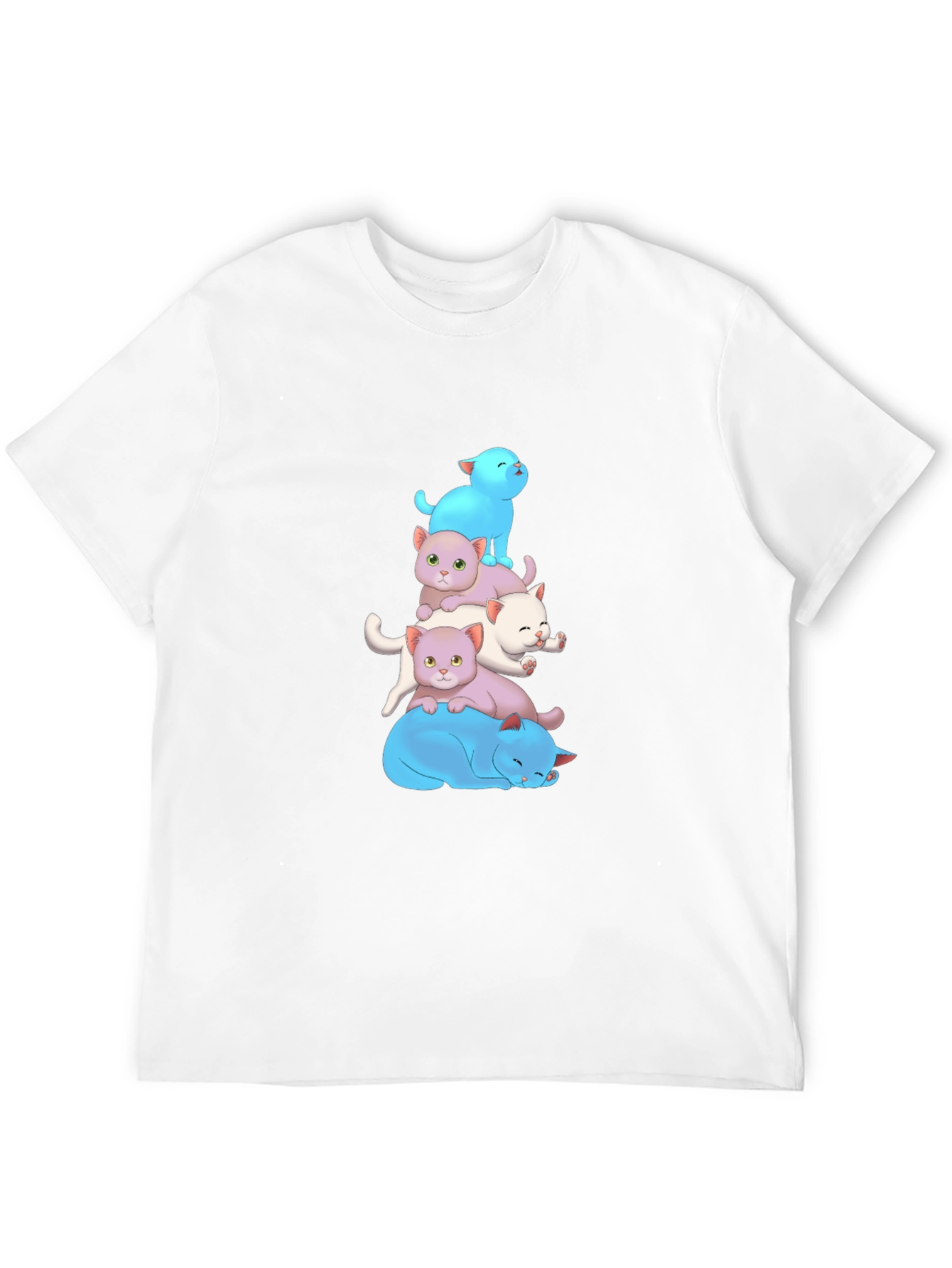 Cute Cats Stacked T-Shirt - Soft Cotton Blend