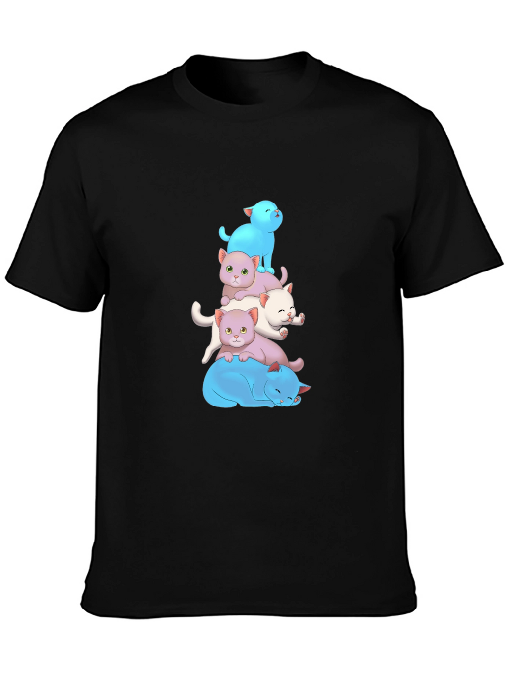 Cute Cats Stacked T-Shirt - Soft Cotton Blend