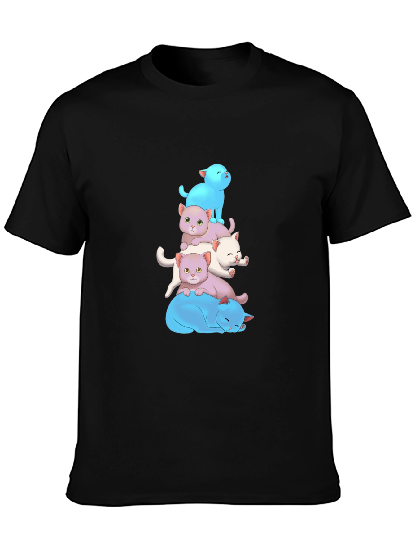 Cute Cats Stacked T-Shirt - Soft Cotton Blend