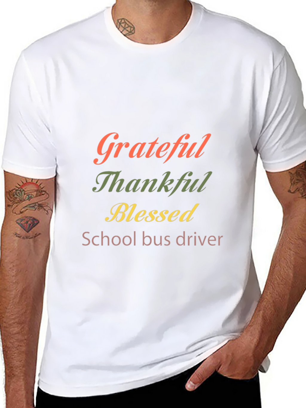 Grateful Thankful Blessed School Bus Driver T-Shirt