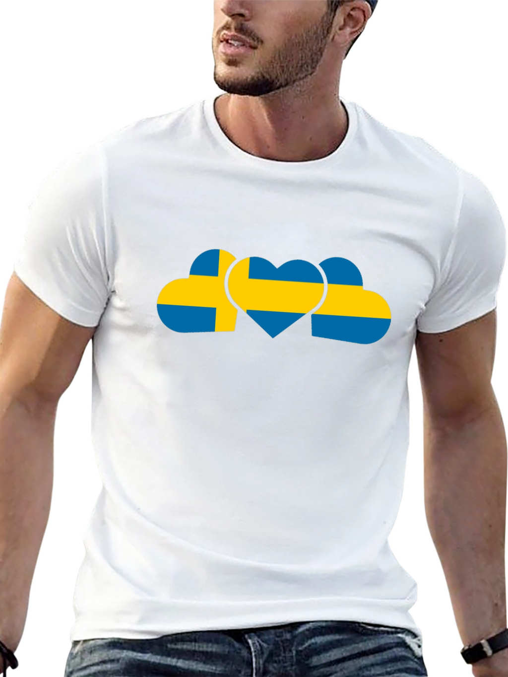 Sweden Flag Hearts T-Shirt
