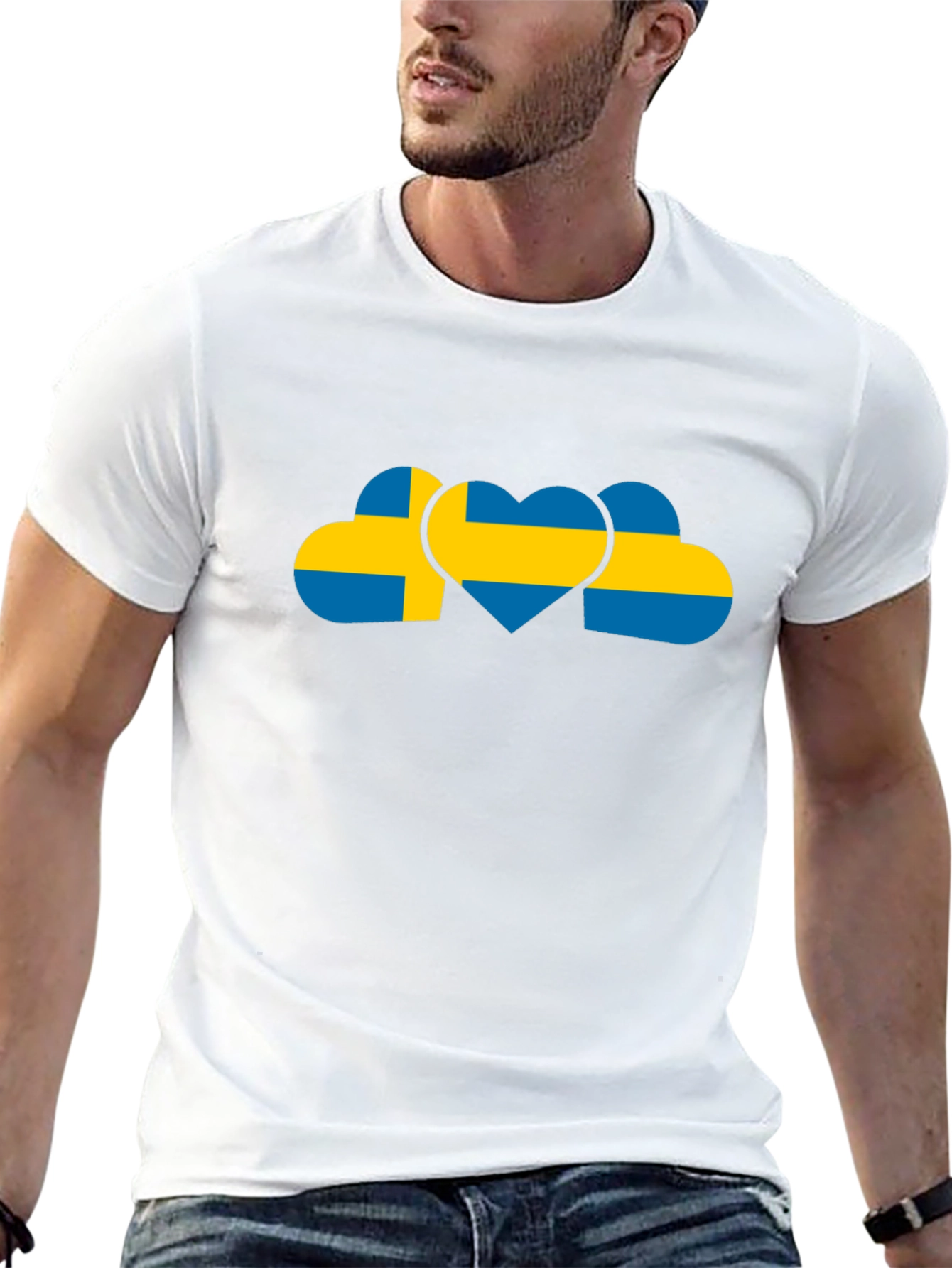Sweden Flag Hearts T-Shirt